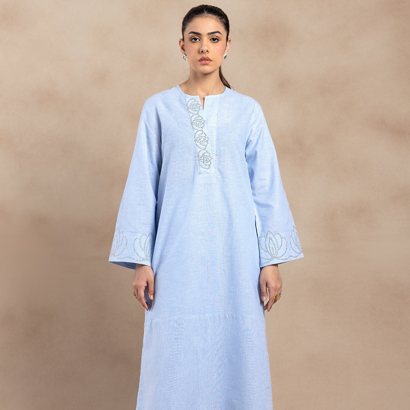 Ethnic Baby Blue 2 Piece Cotton Outfit