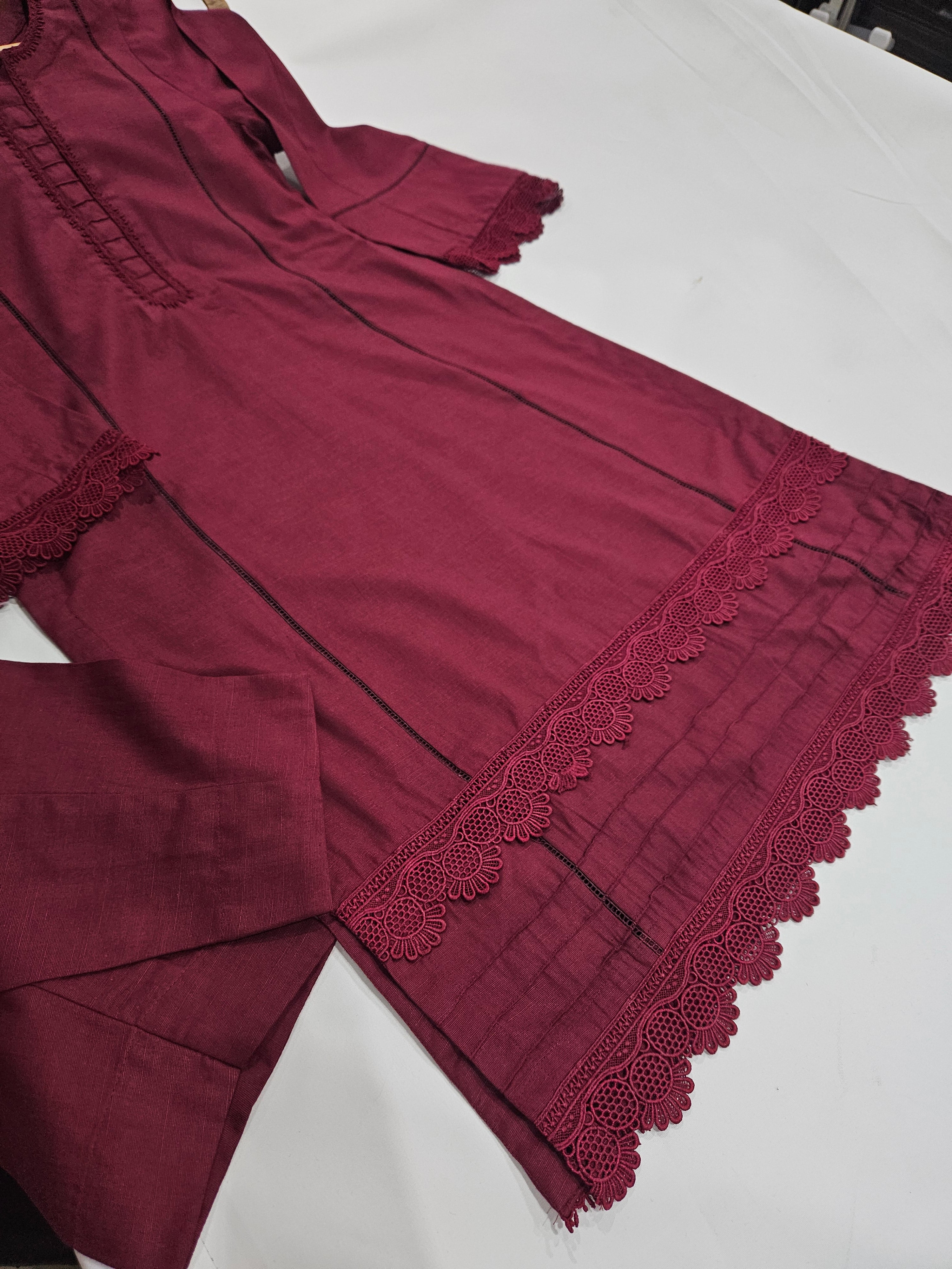 Maroon 2 Piece Khaddar Outfit