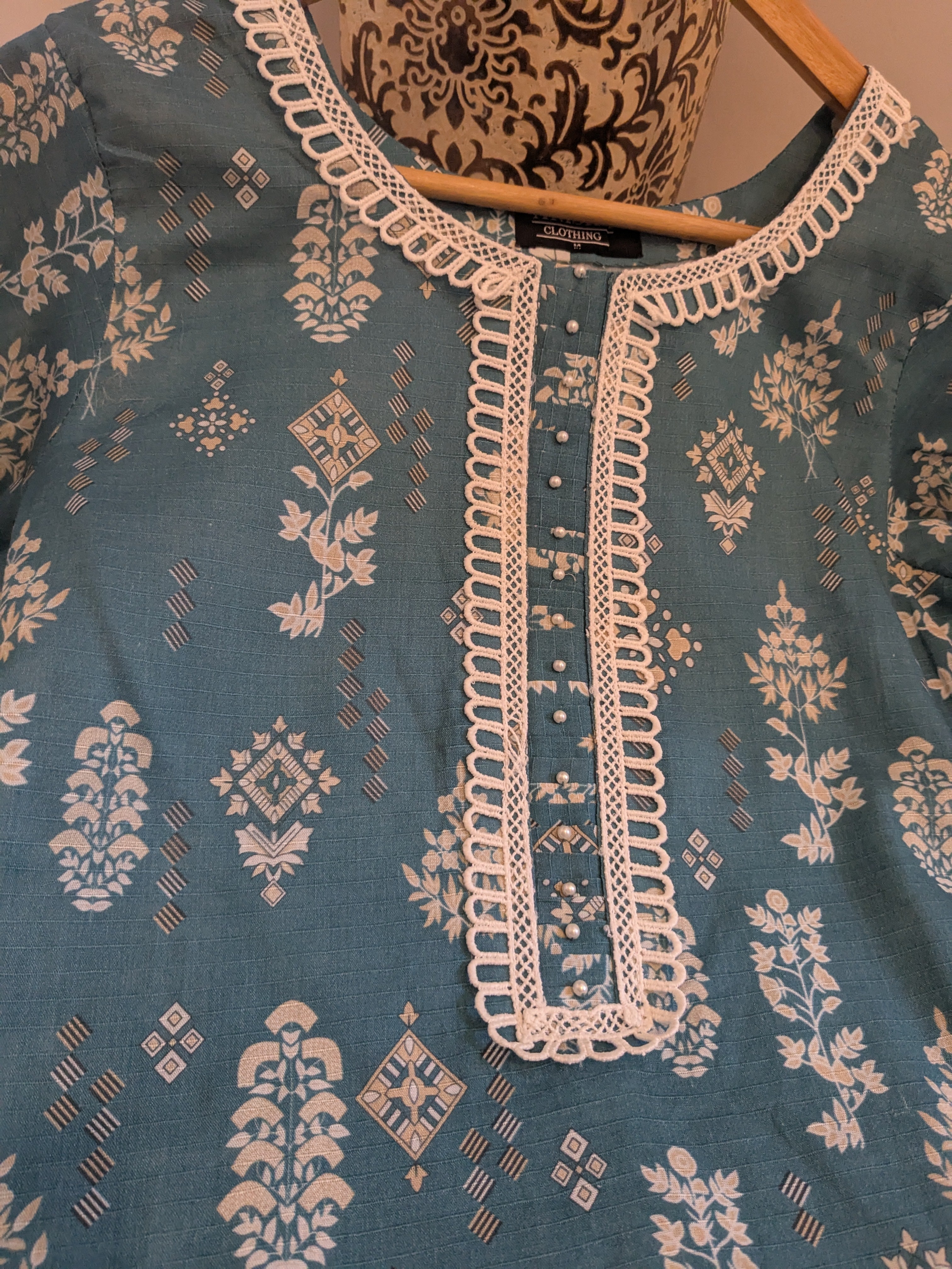 Khaadi Teal Blue 2 Piece Lawn Outfit