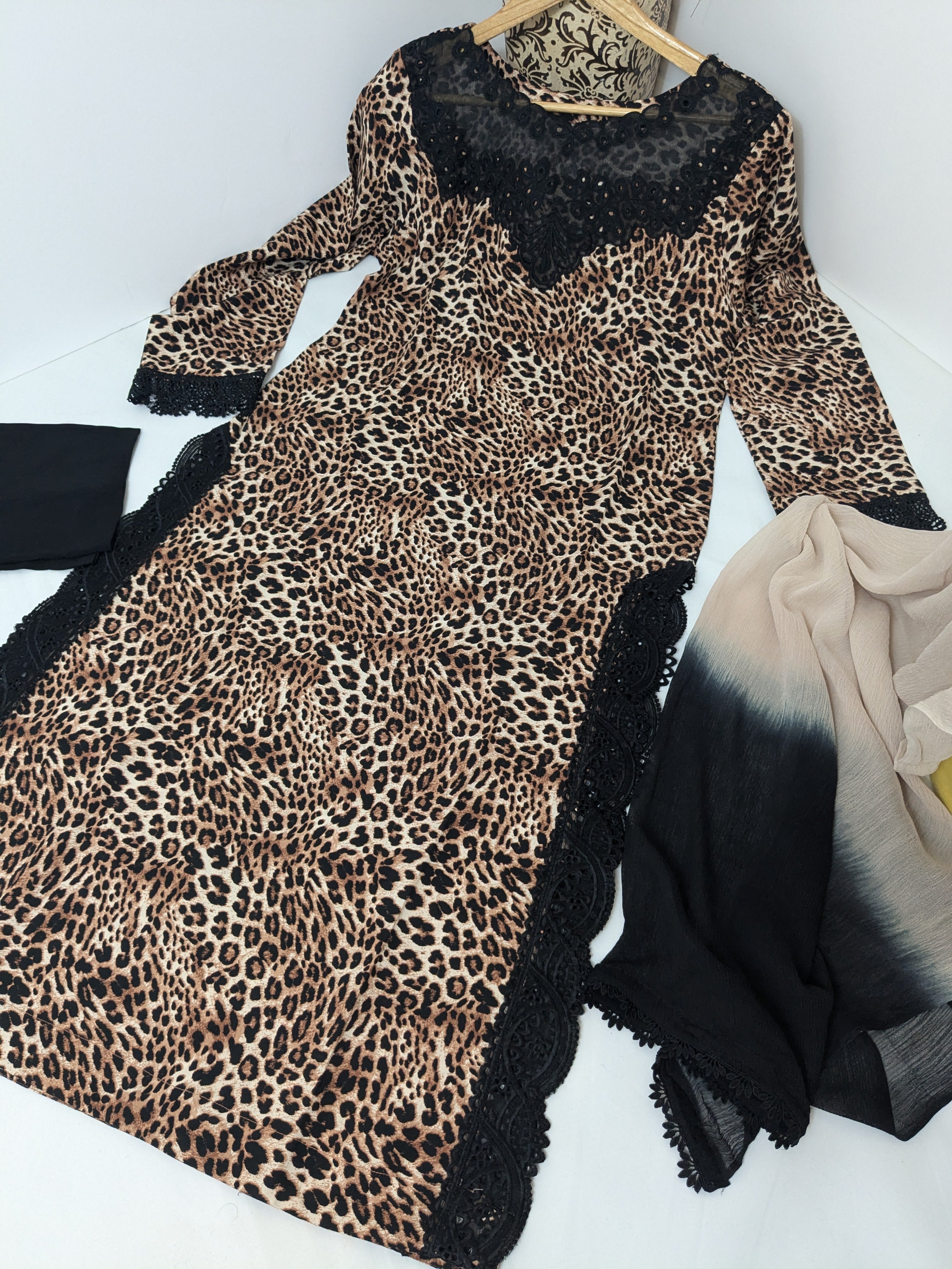 Leopard Print 3 Piece Linen Outfit