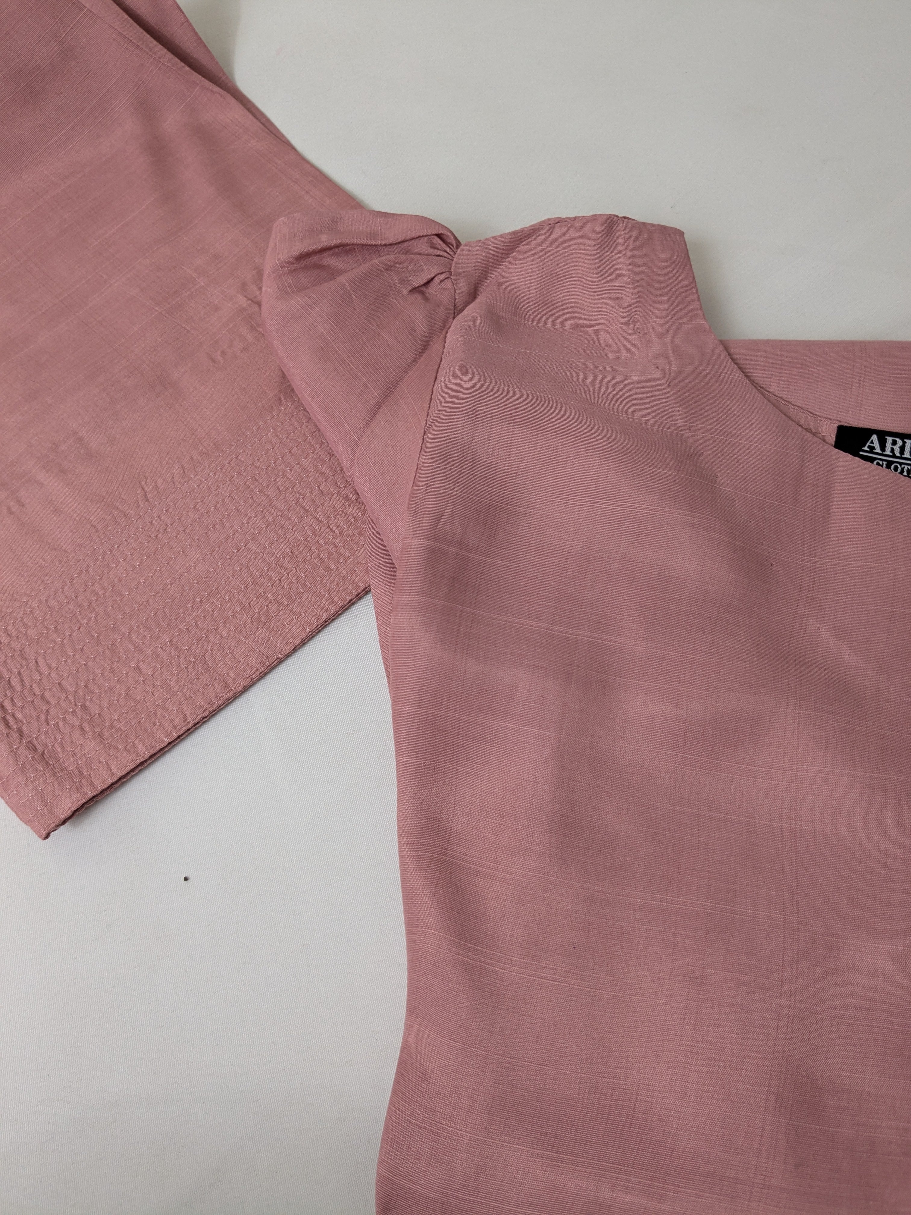 Ethnic Powder Pink 2 Piece Raw Silk Outfit