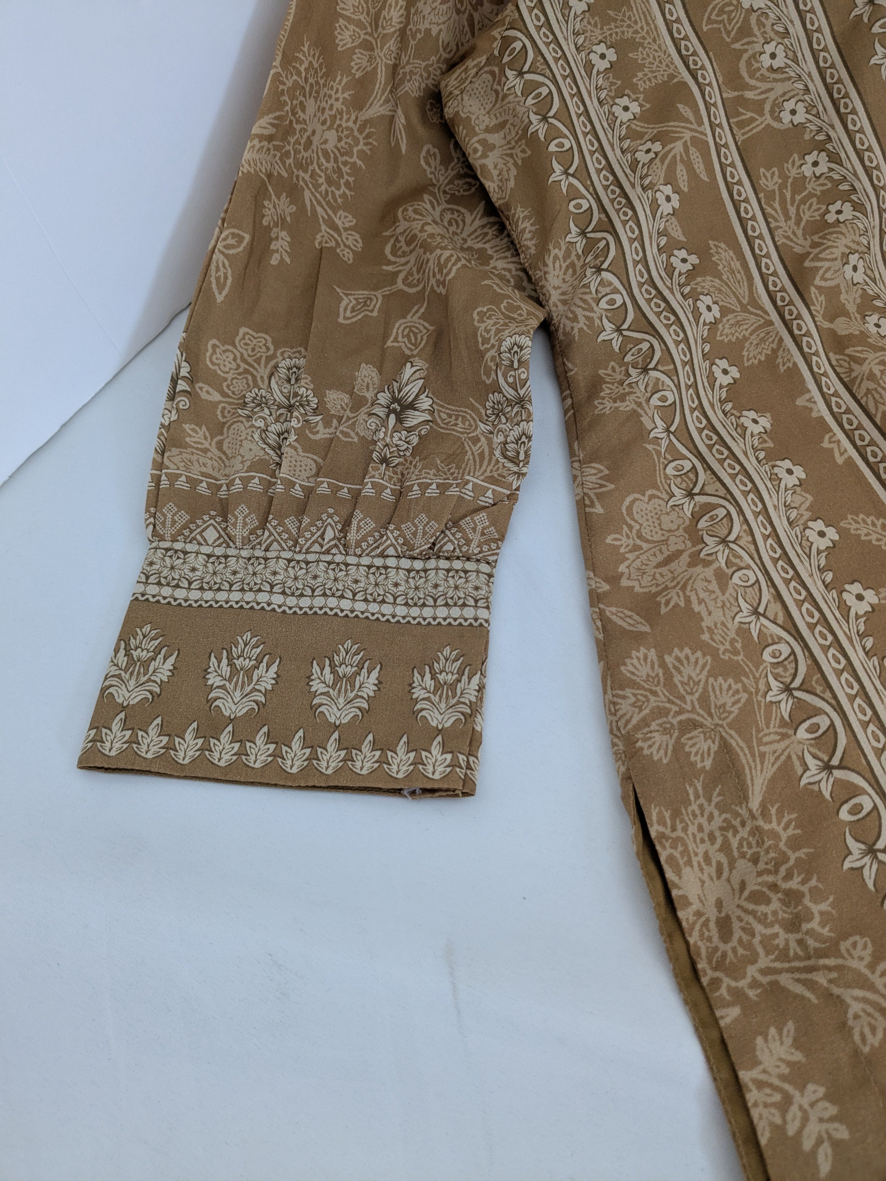 Khaadi Camel and Black 3 Piece Lawn Outfit