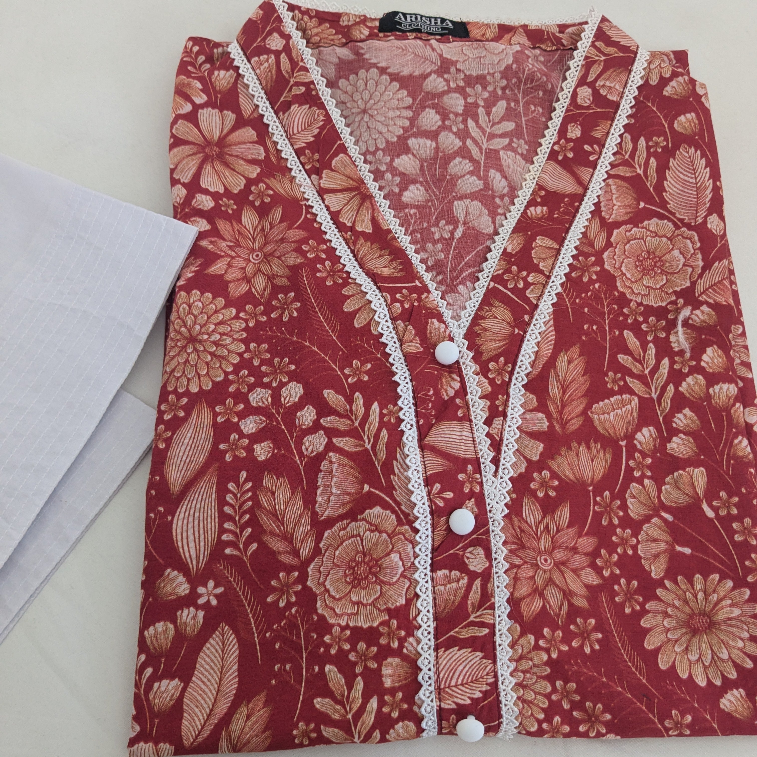 Ethnic Red Farshi 2 Piece Lawn Outfit