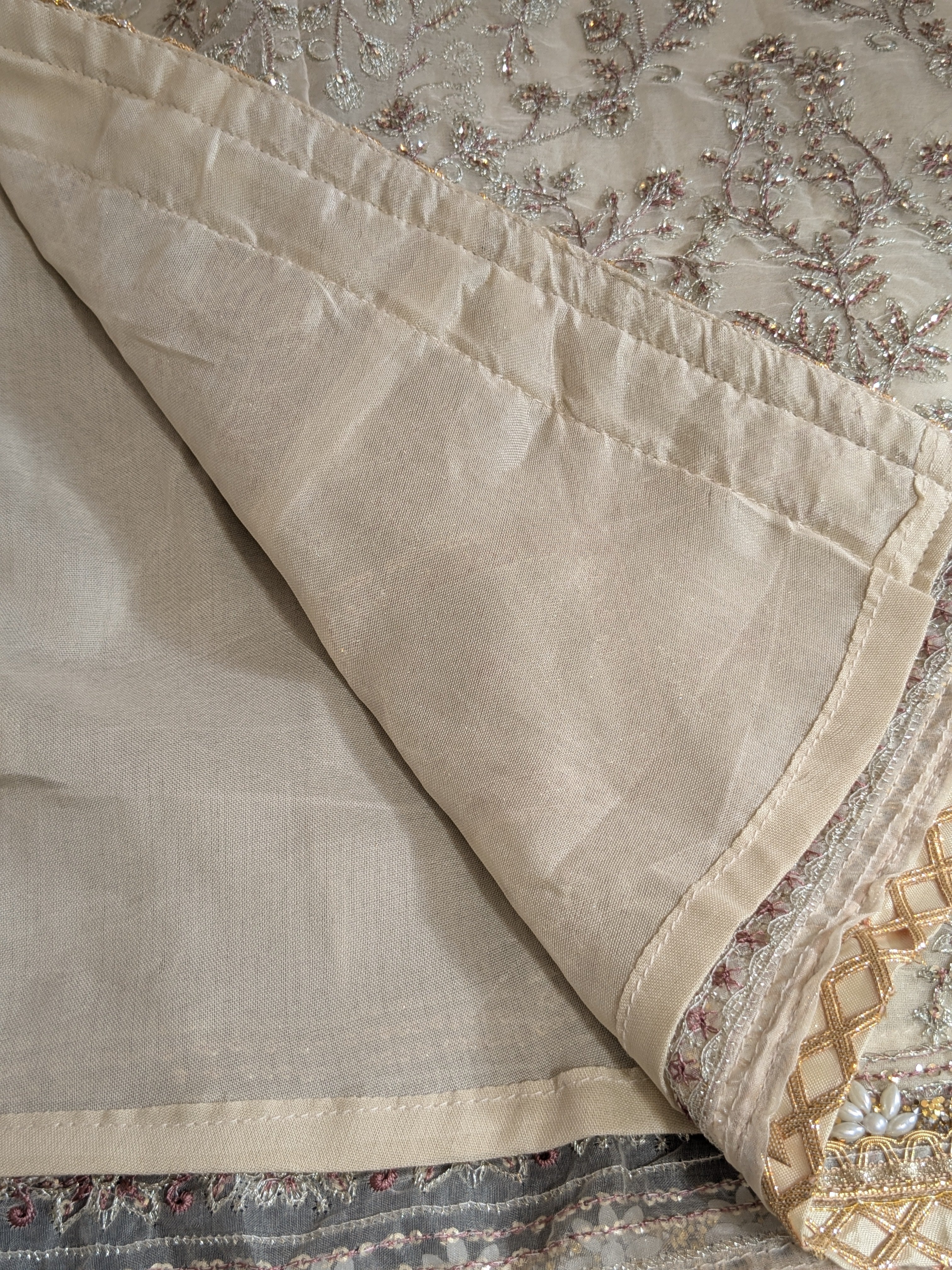 Asim Jofa Beige 3 Piece Organza Outfit