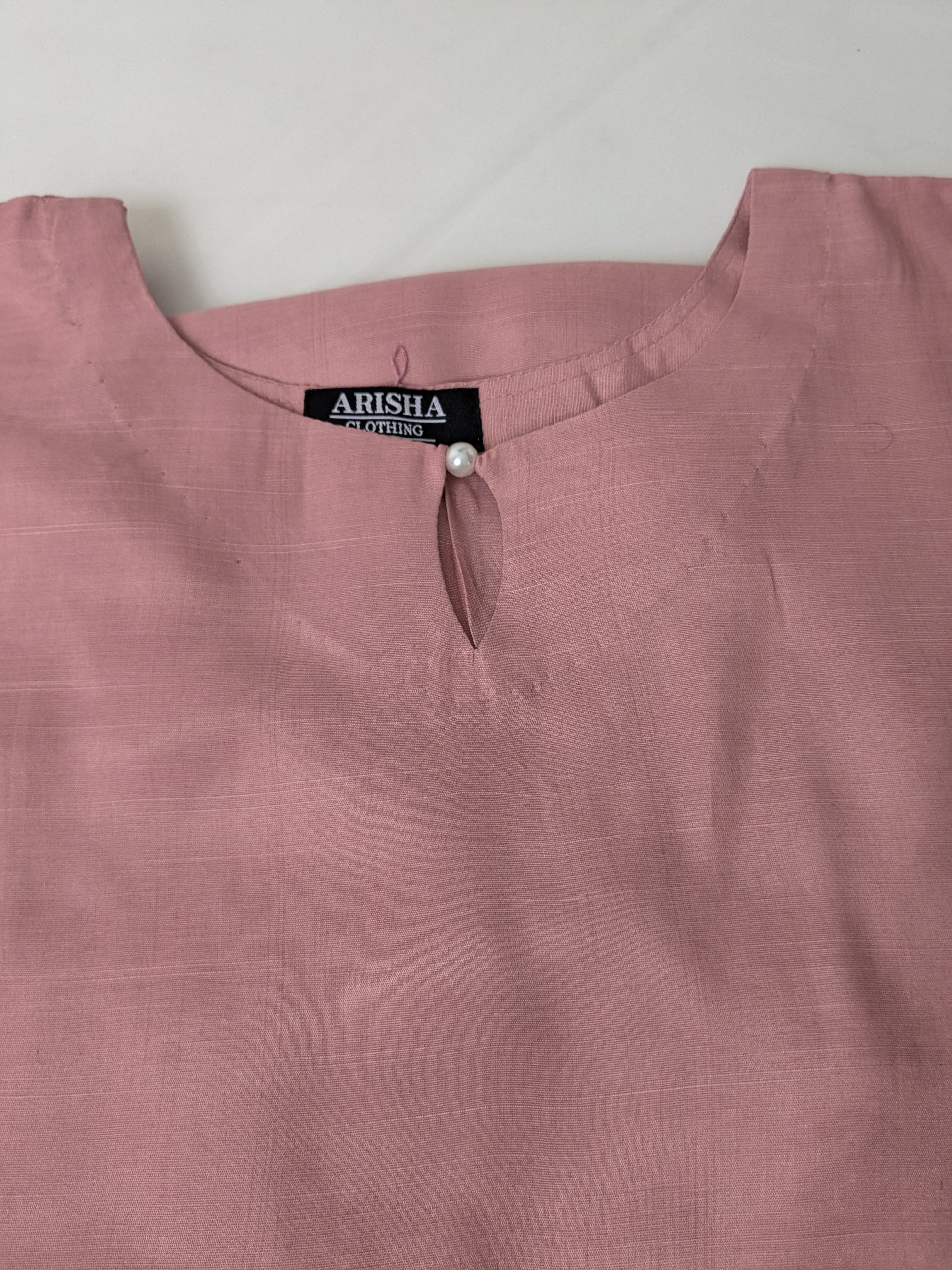 Ethnic Powder Pink 2 Piece Raw Silk Outfit