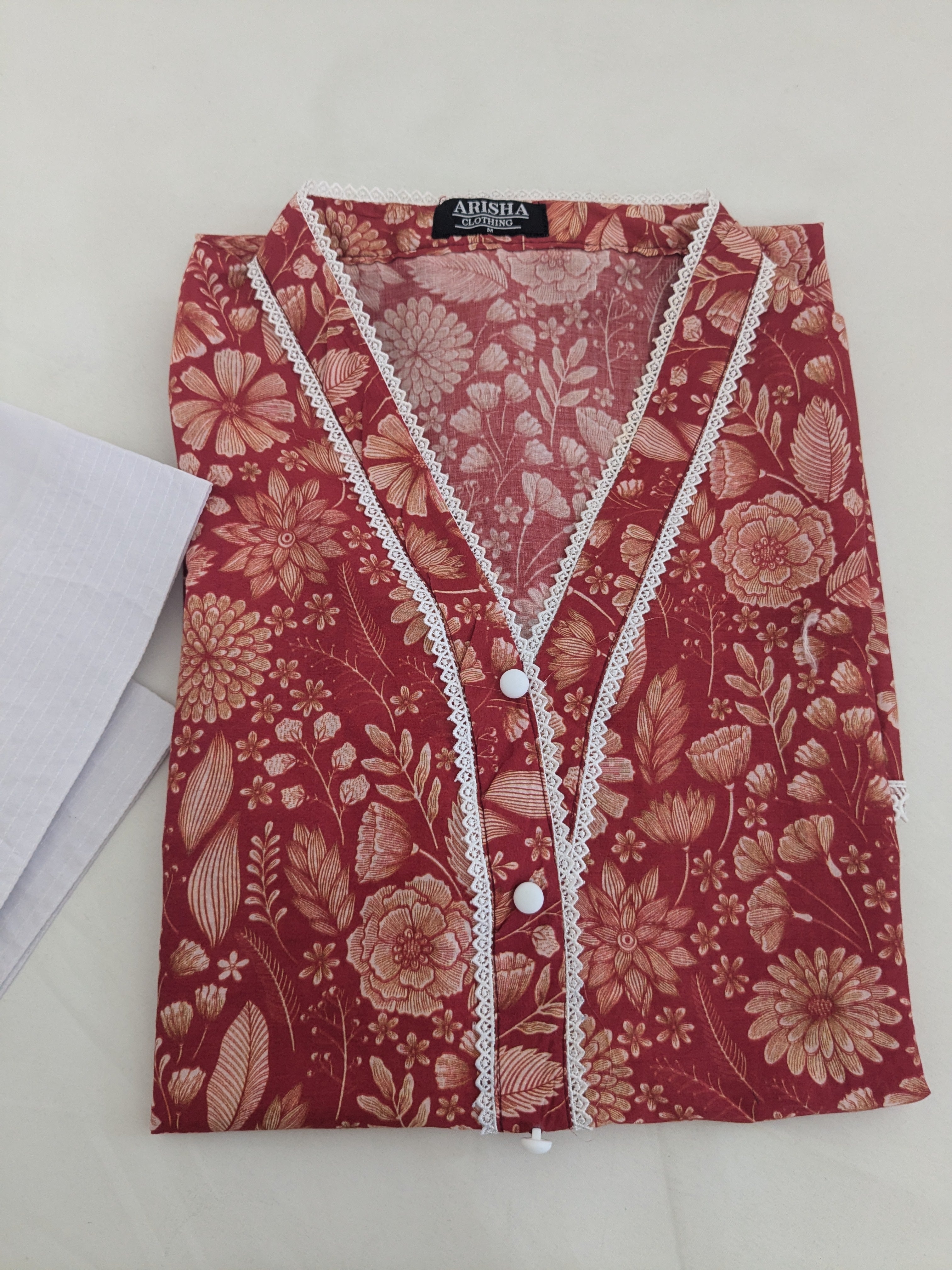 Ethnic Red Farshi 2 Piece Lawn Outfit