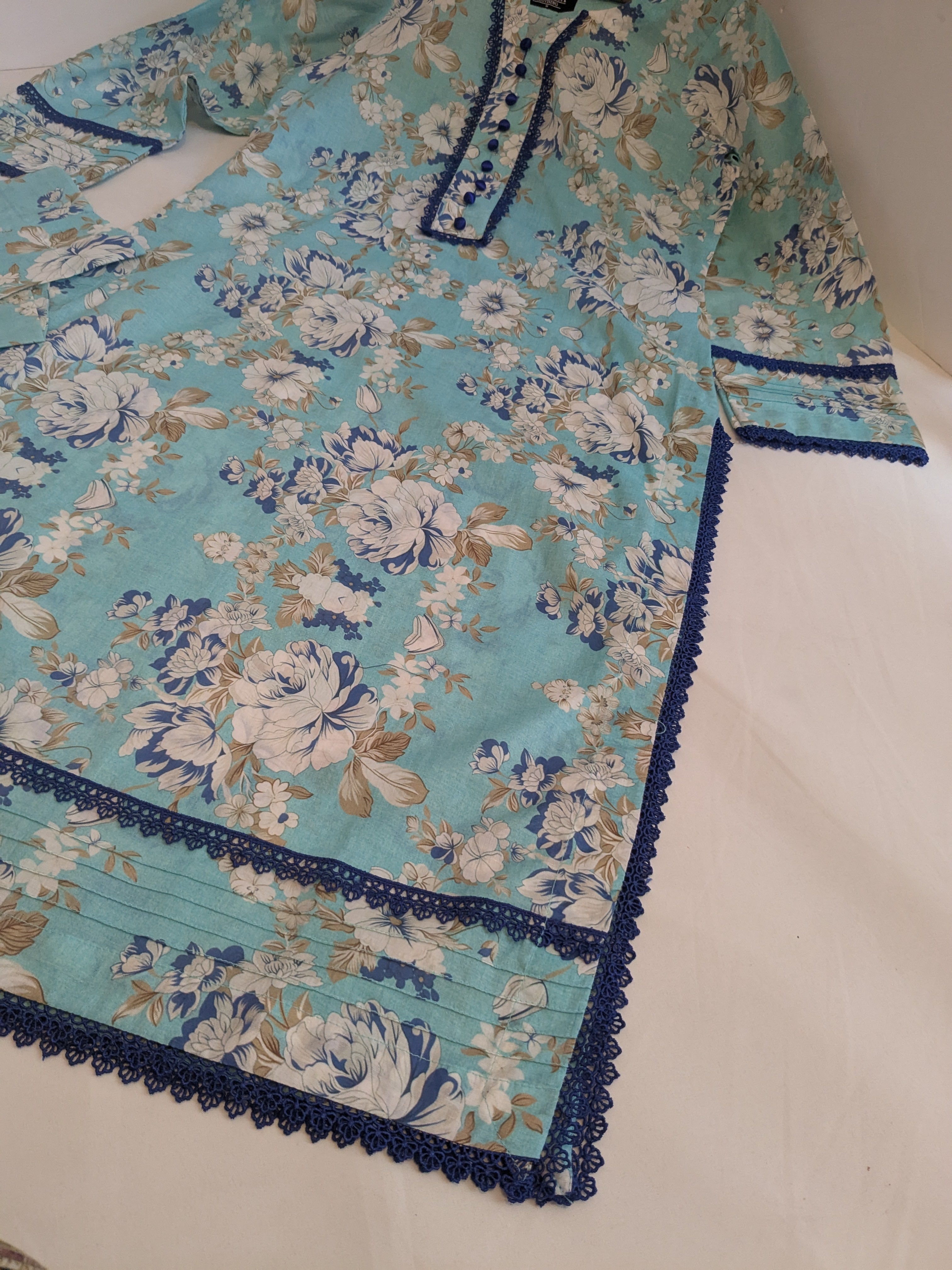 Ethnic Ferozi Floral 2 Piece Lawn Outfit