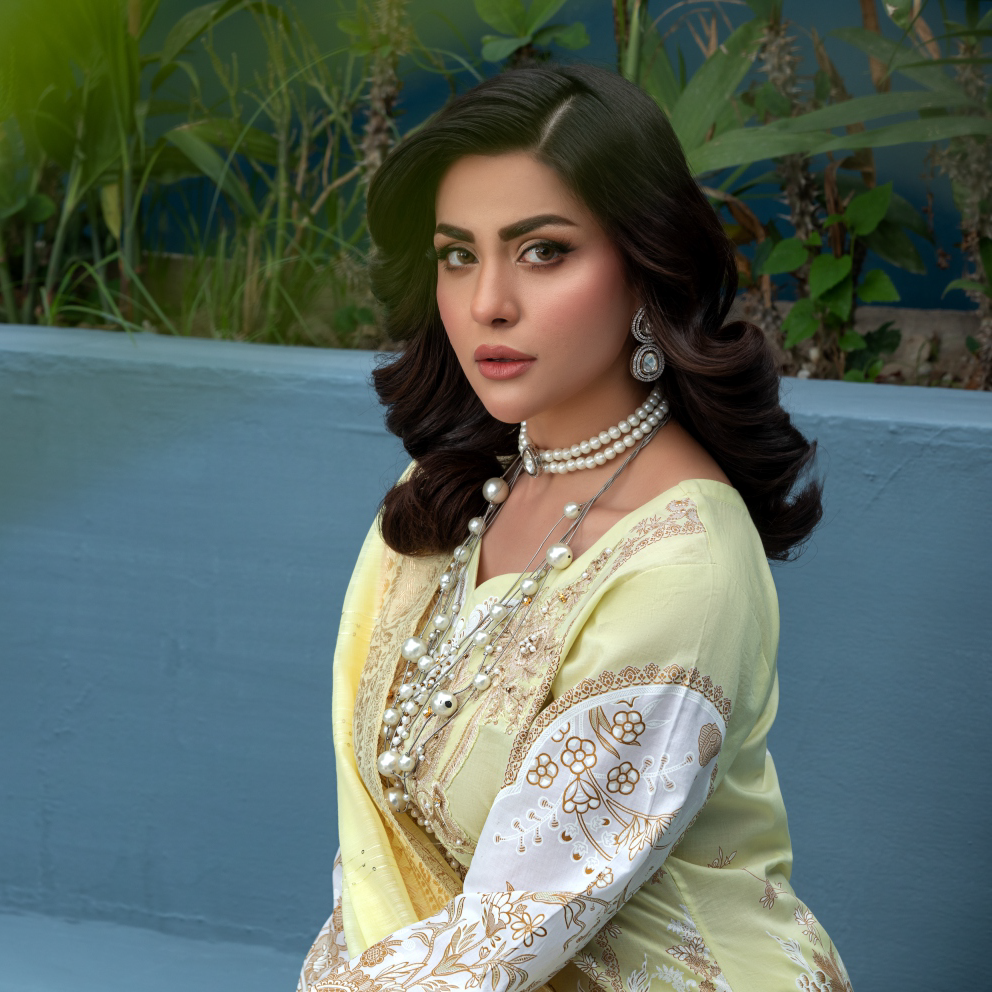 Lime 3 Piece Designer Lawn Outfit