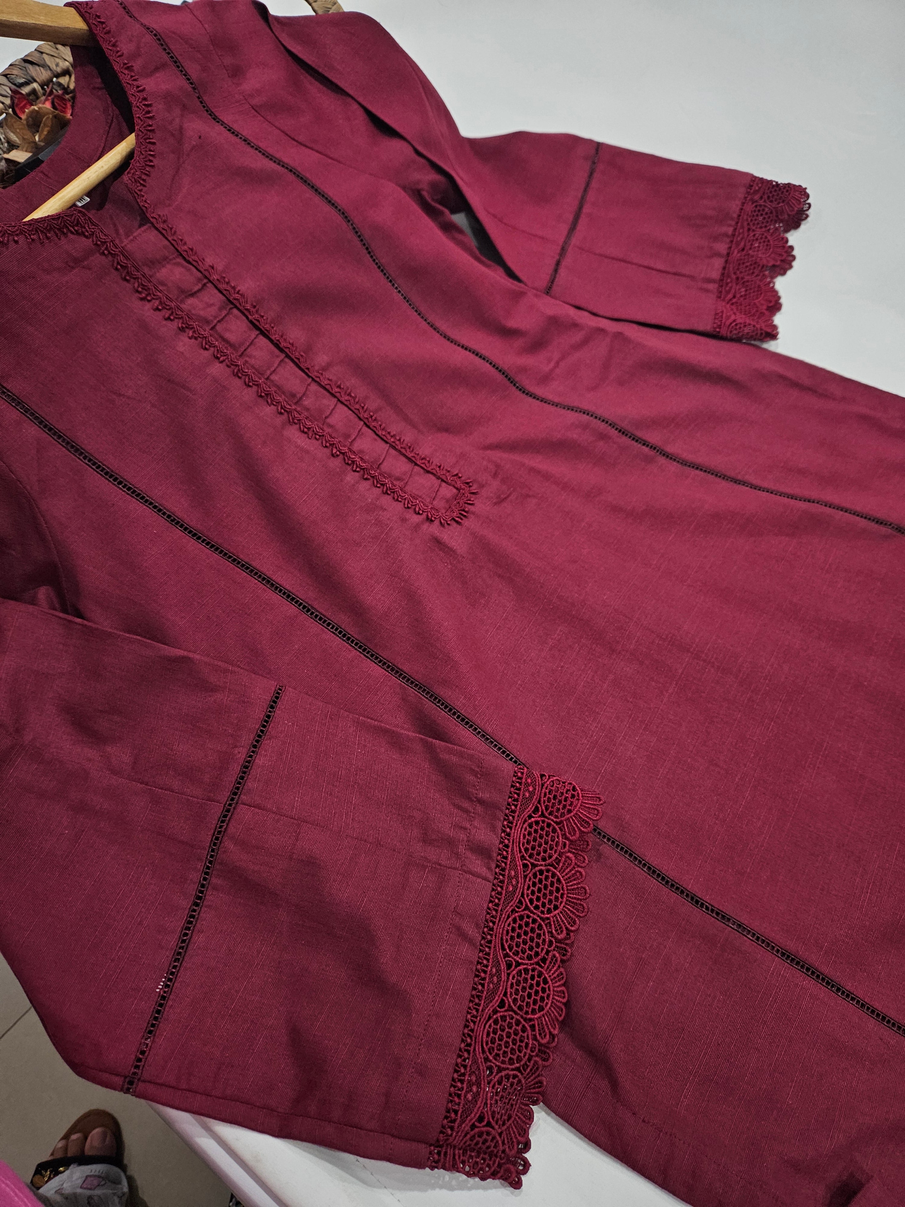 Maroon 2 Piece Khaddar Outfit