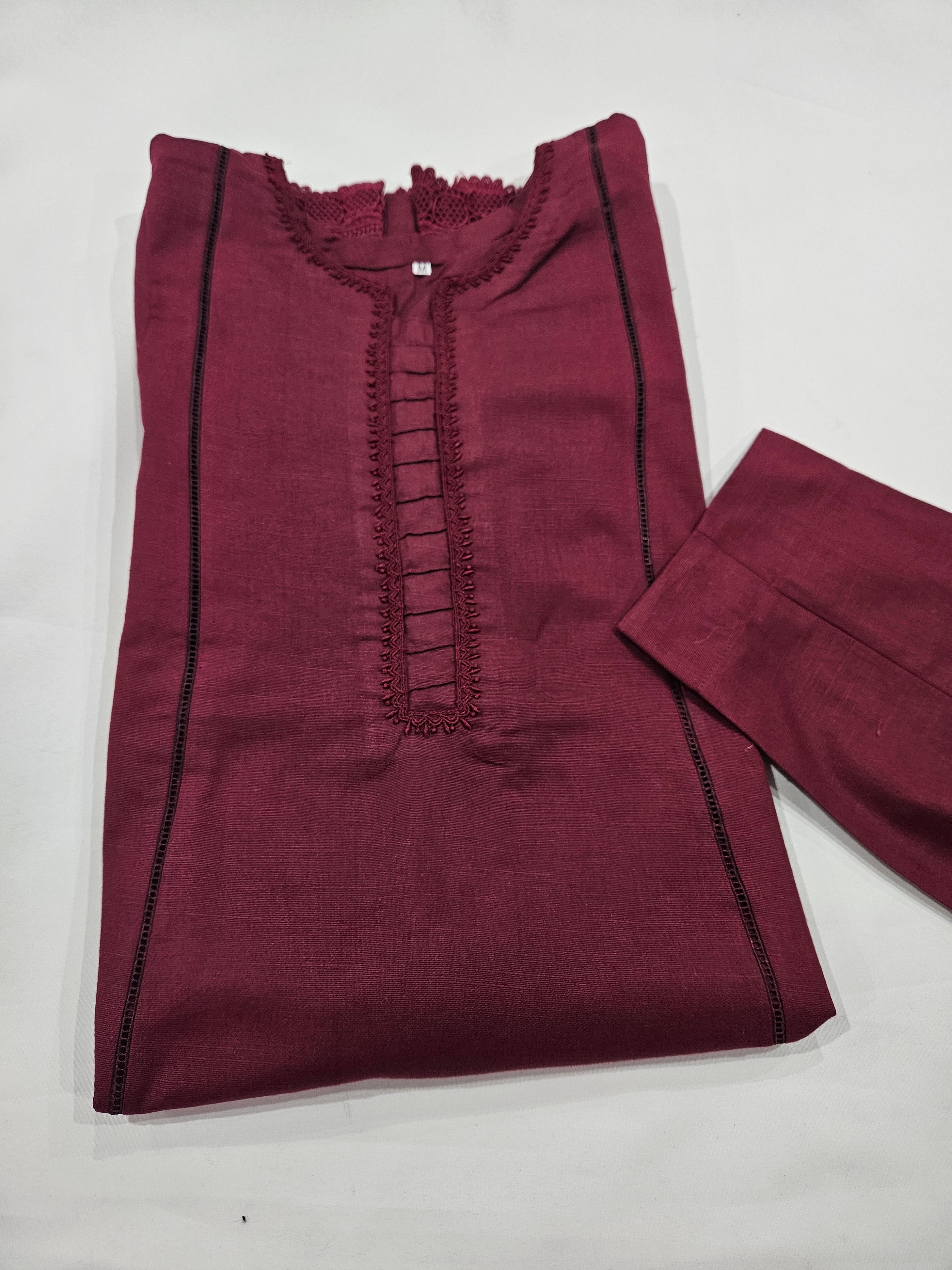 Maroon 2 Piece Khaddar Outfit