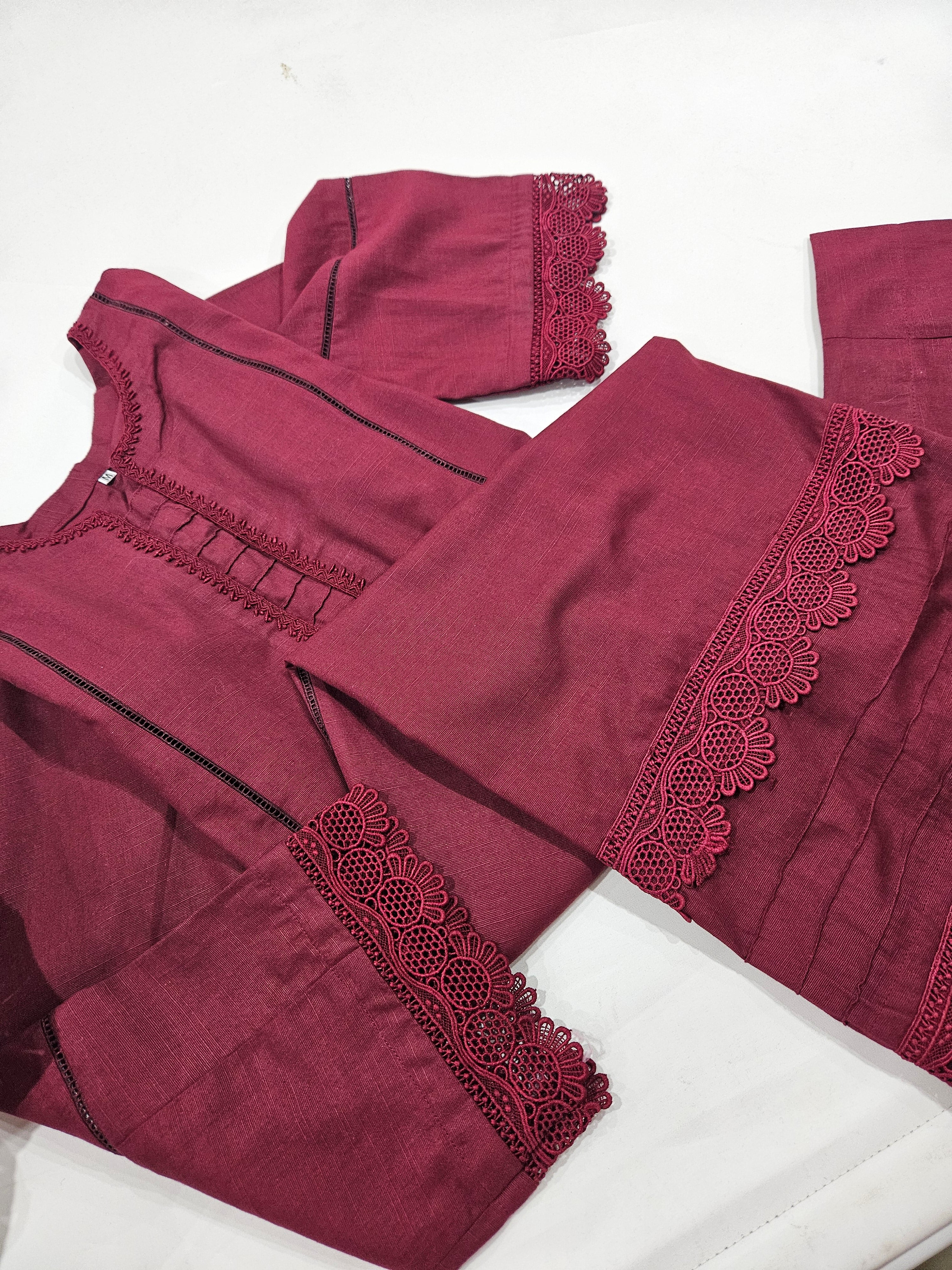 Maroon 2 Piece Khaddar Outfit