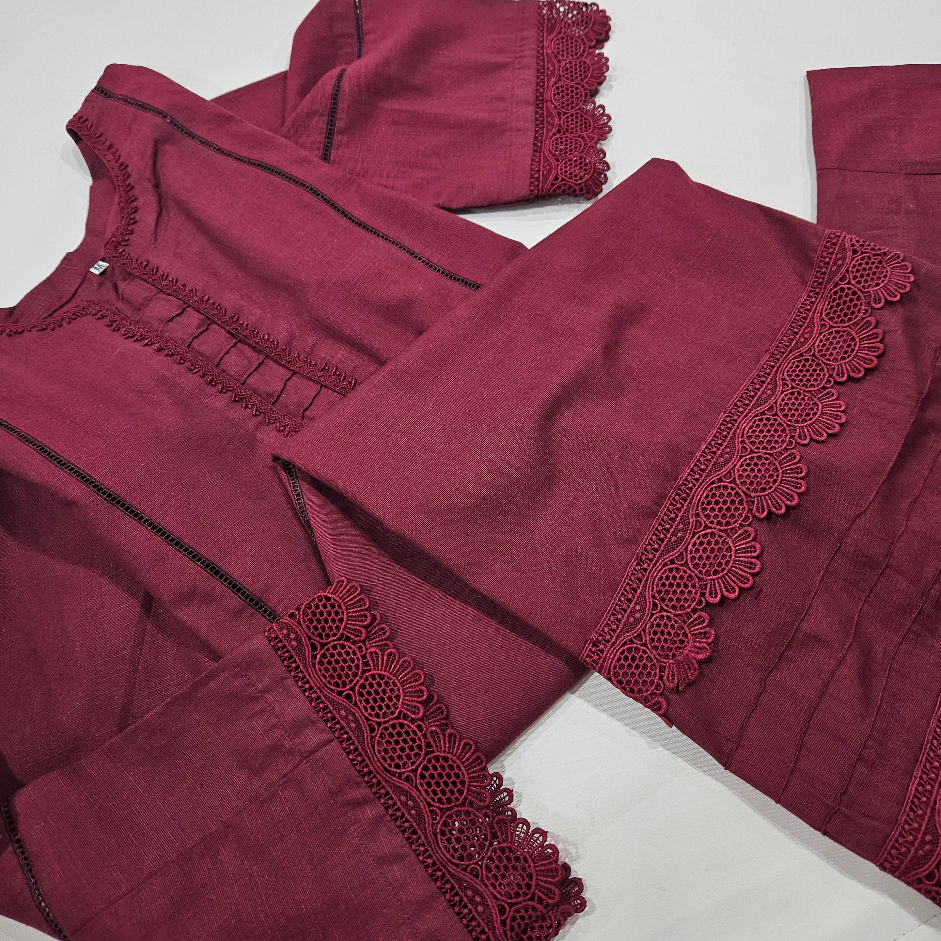 Maroon 2 Piece Khaddar Outfit