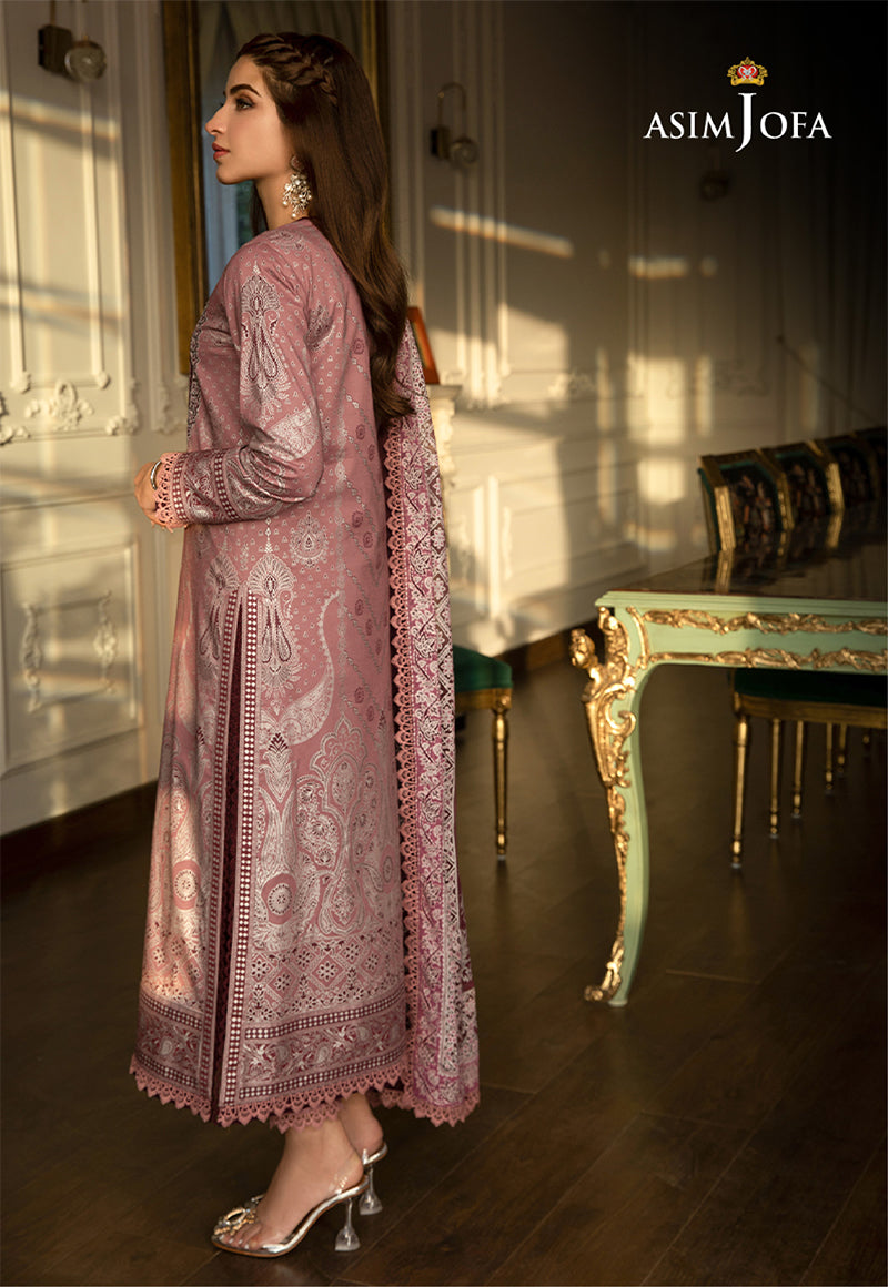 Asim Jofa Pink 3 Piece Cambric Outfit