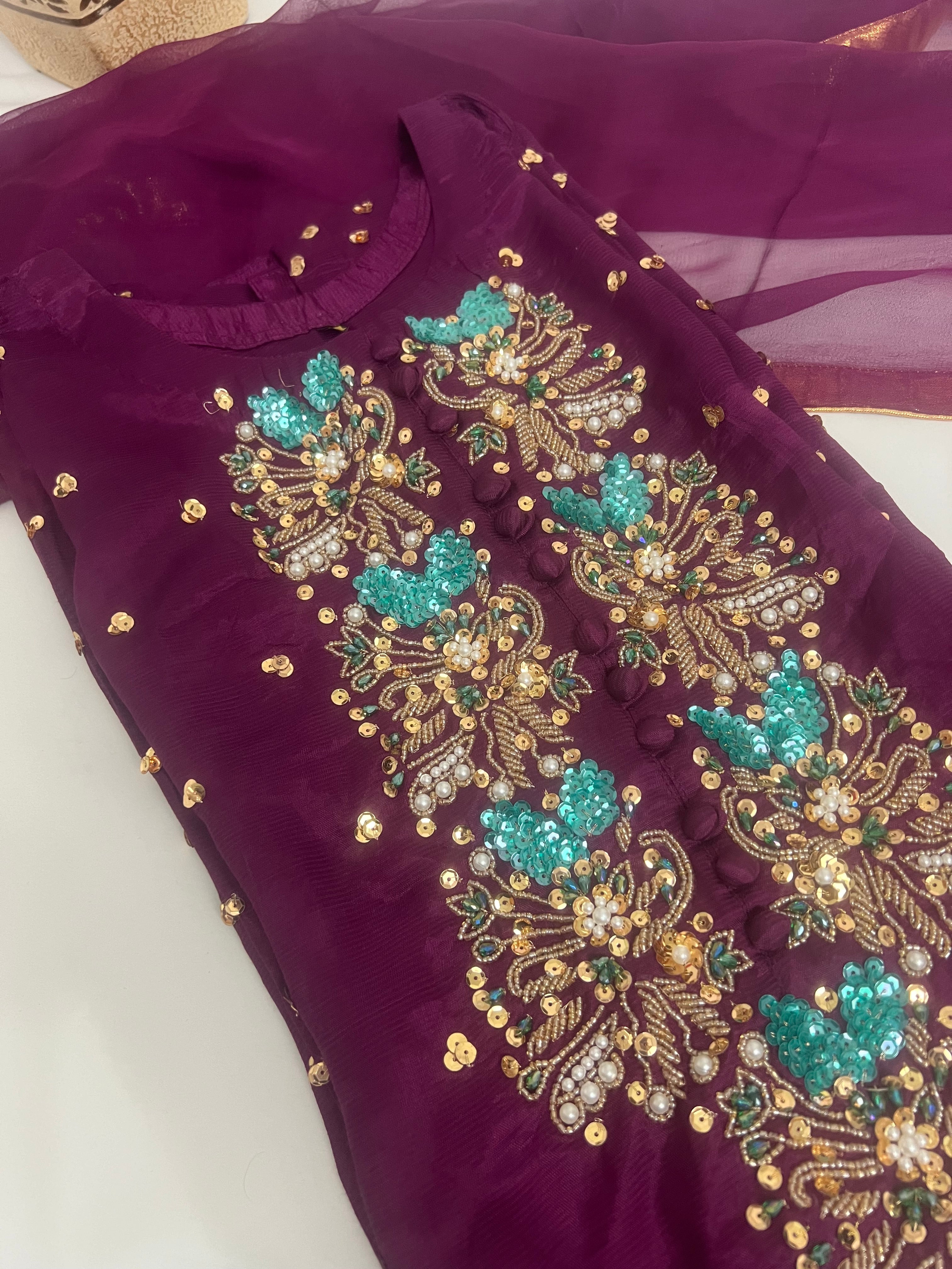 Magenta 3 Piece Viscose Outfit