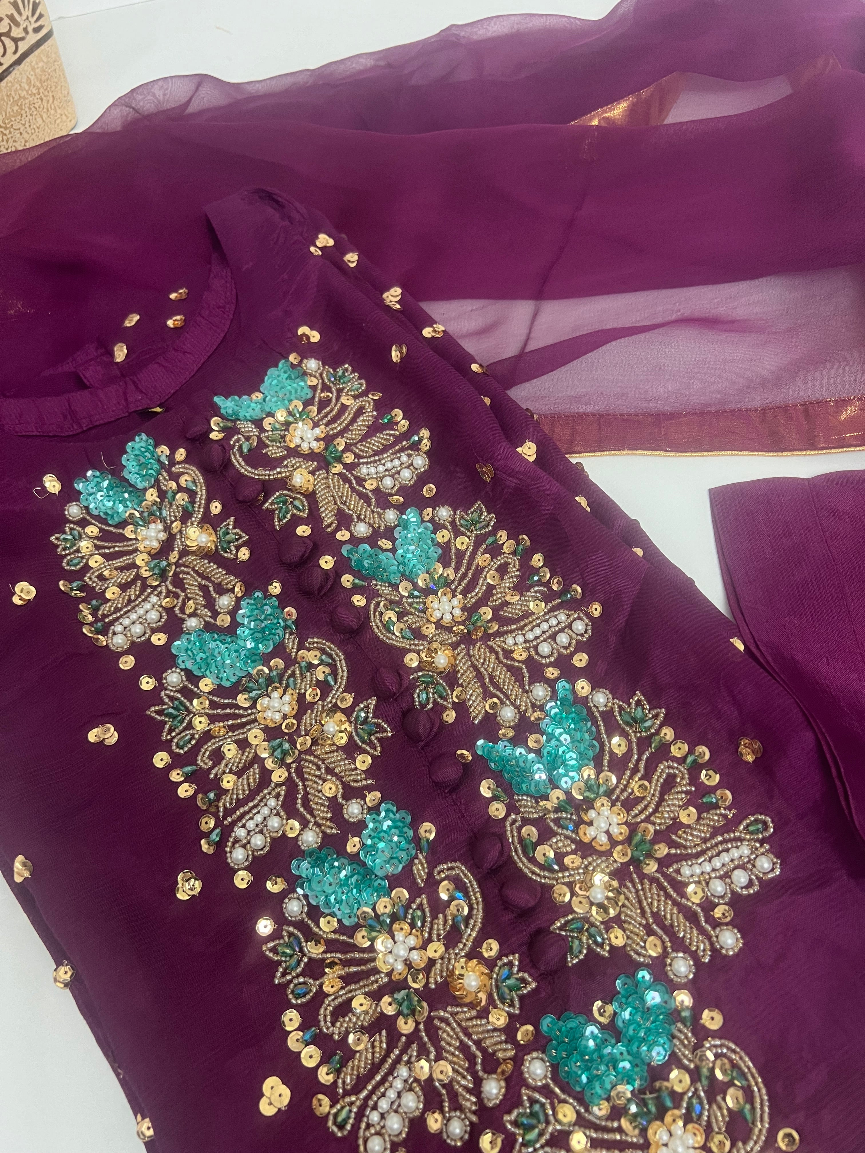 Magenta 3 Piece Viscose Outfit