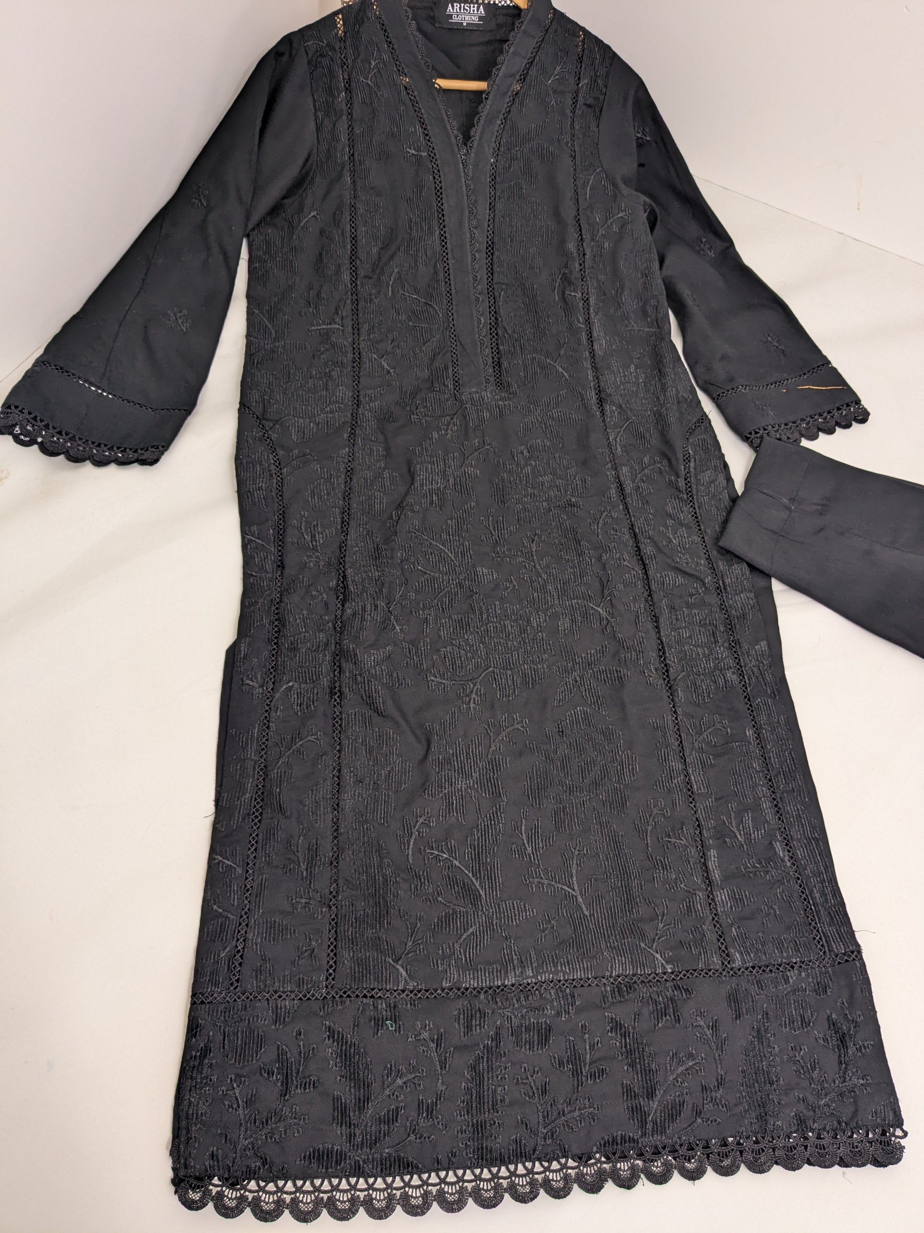 Black Self Embroidered Marina 2 Piece Outfit