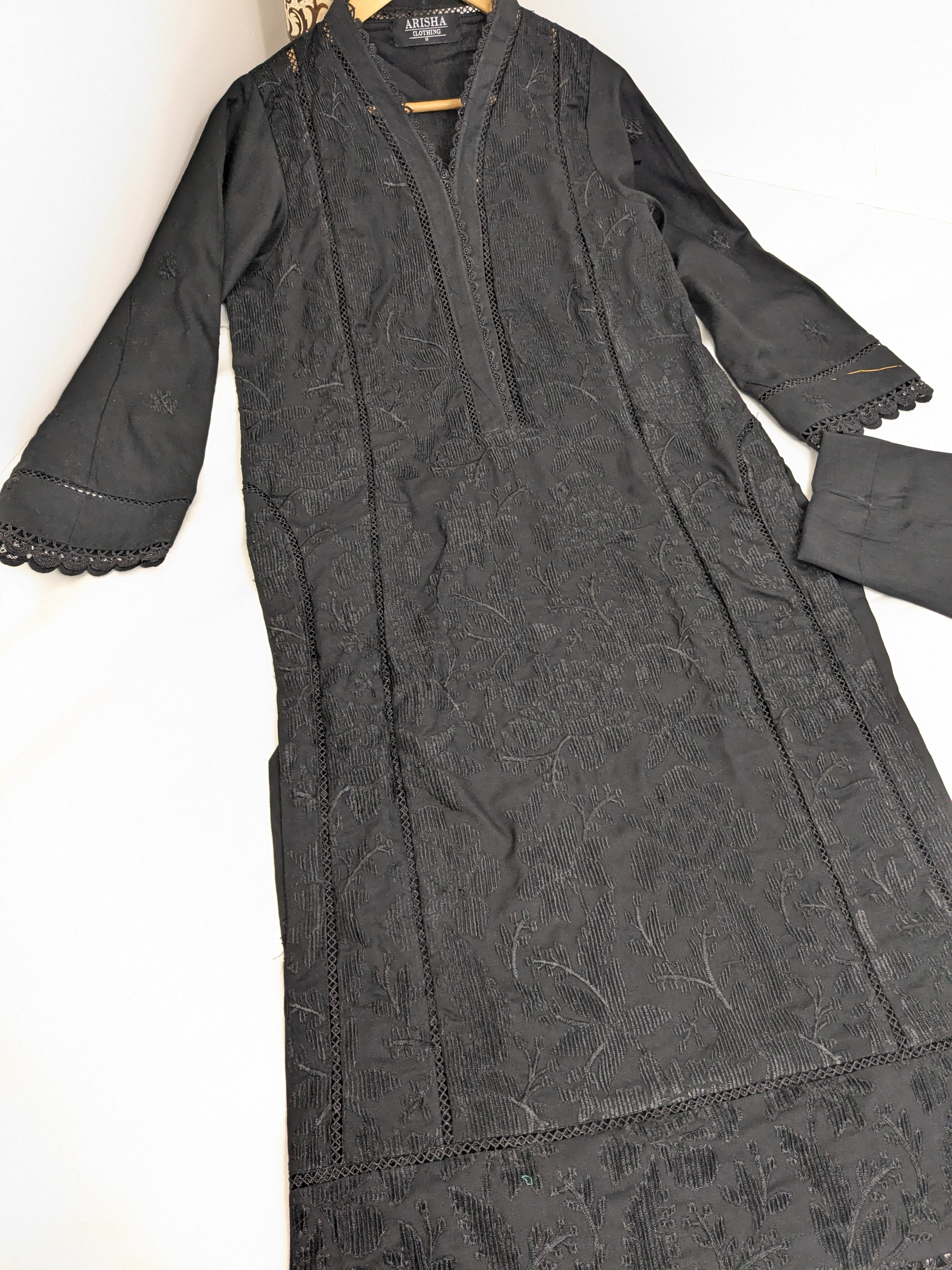 Black Self Embroidered Marina 2 Piece Outfit