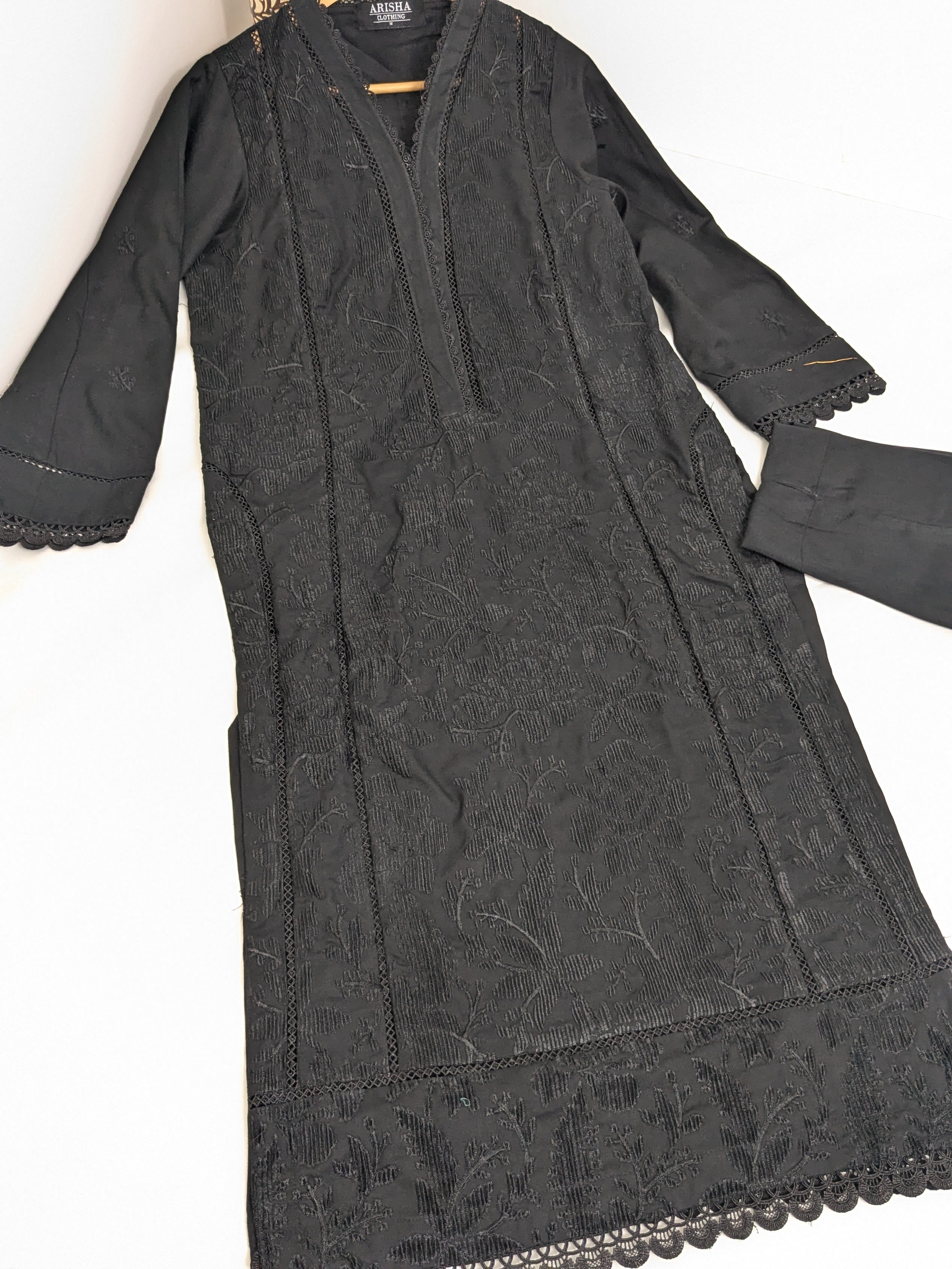 Black Self Embroidered Marina 2 Piece Outfit