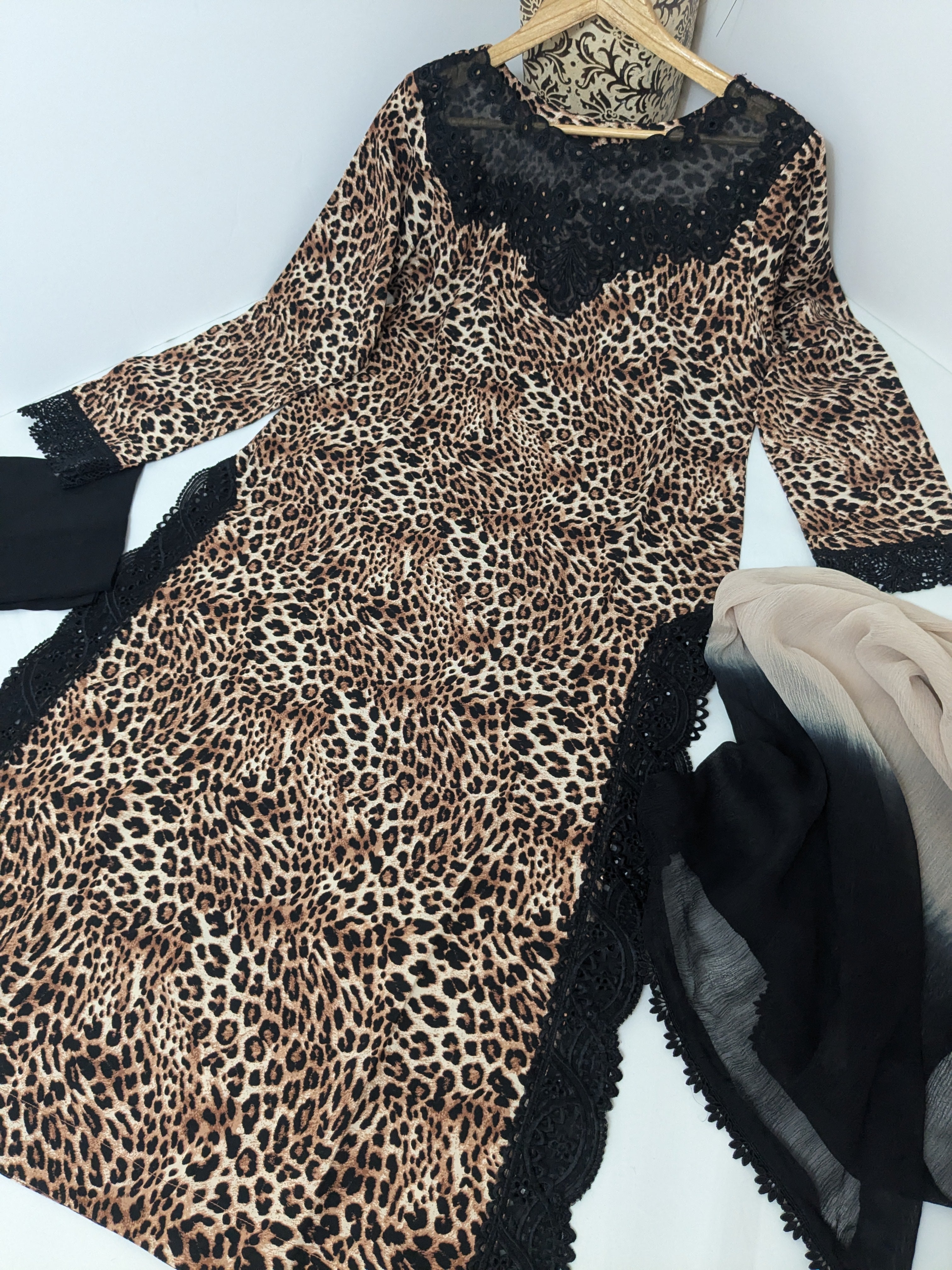 Leopard Print 3 Piece Linen Outfit