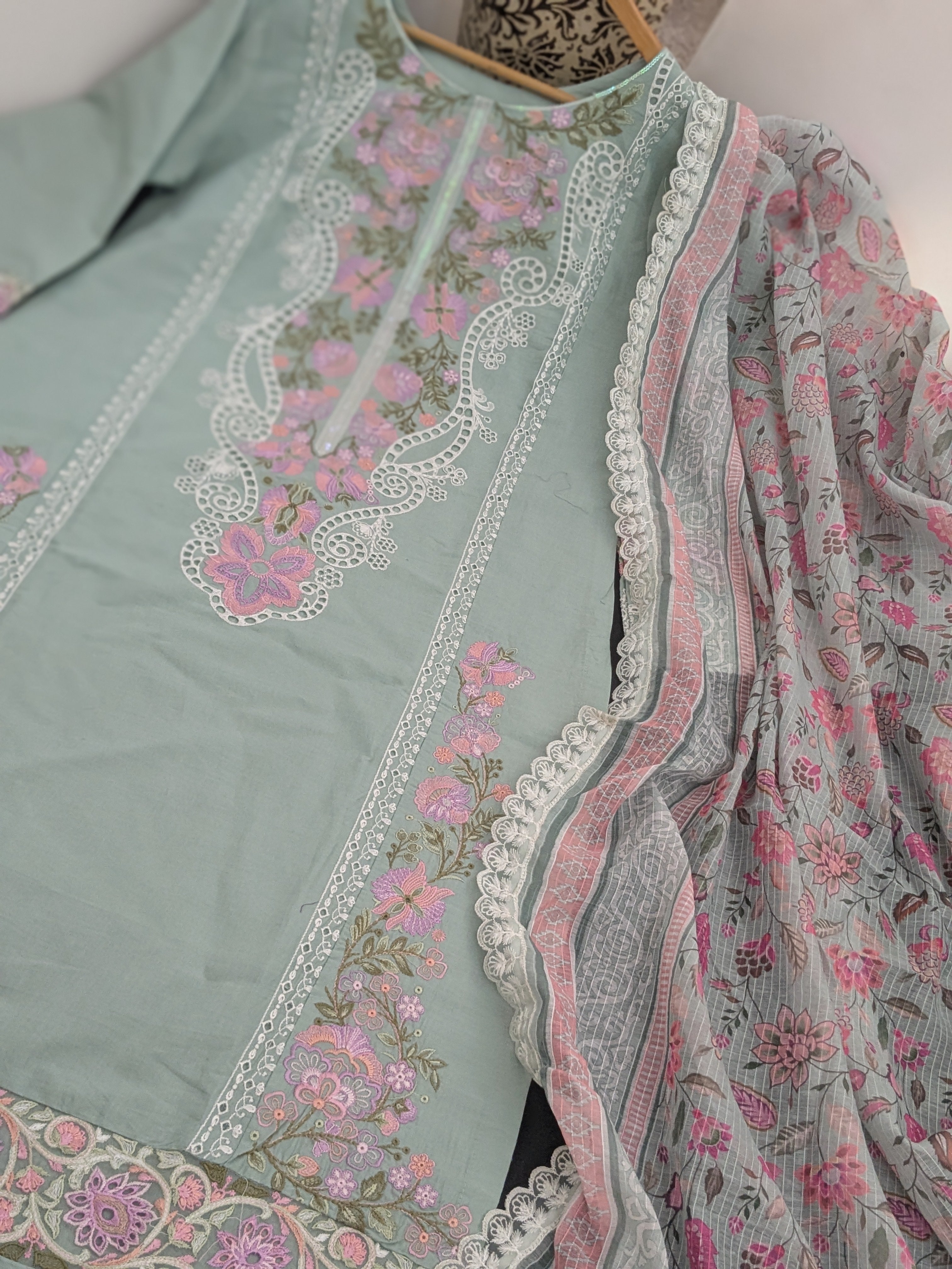 Karma Pastel Light Blue 3 Piece Lawn Outfit
