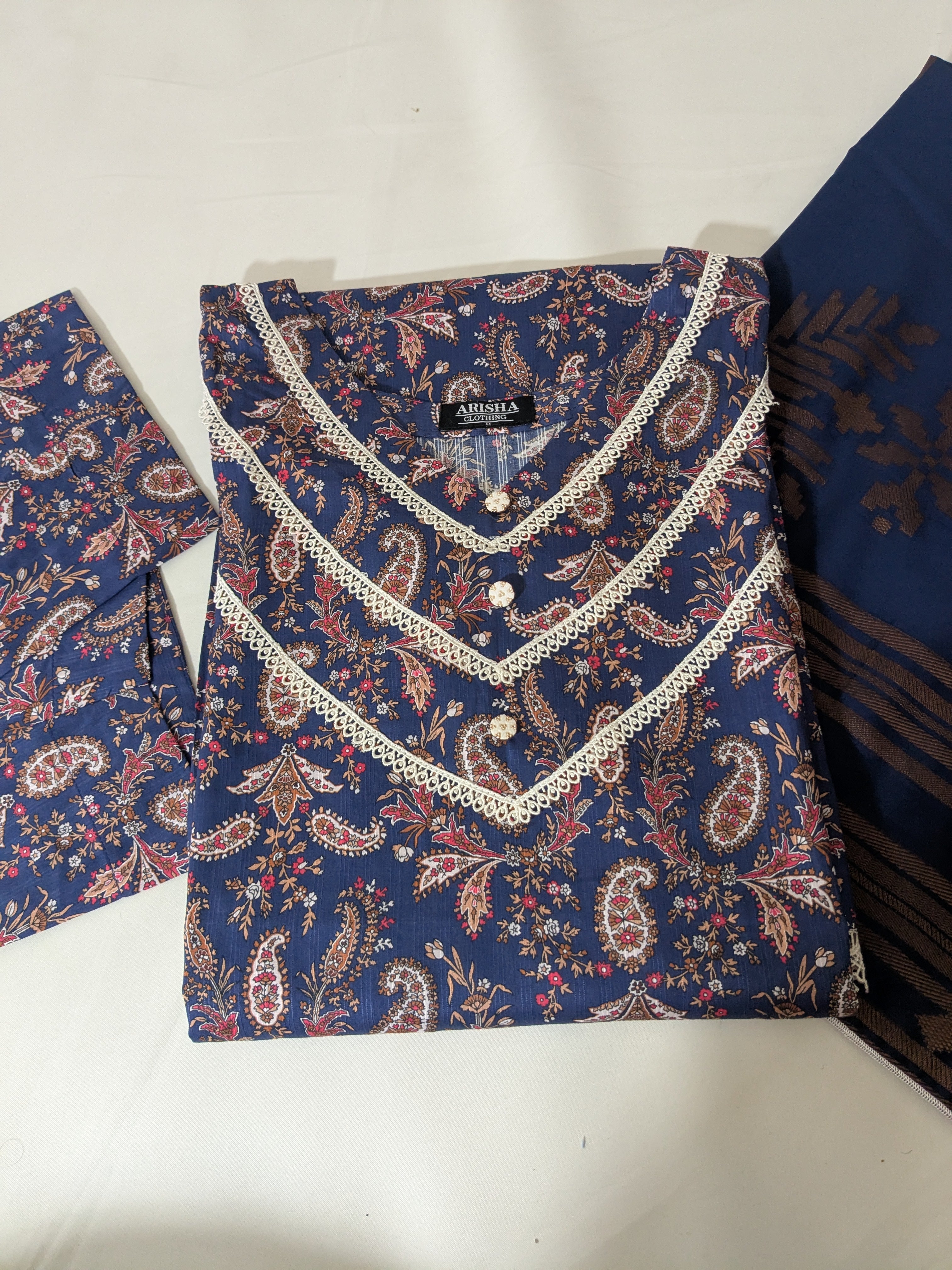 Ethnic Blue 3 Piece Lawn Outfit