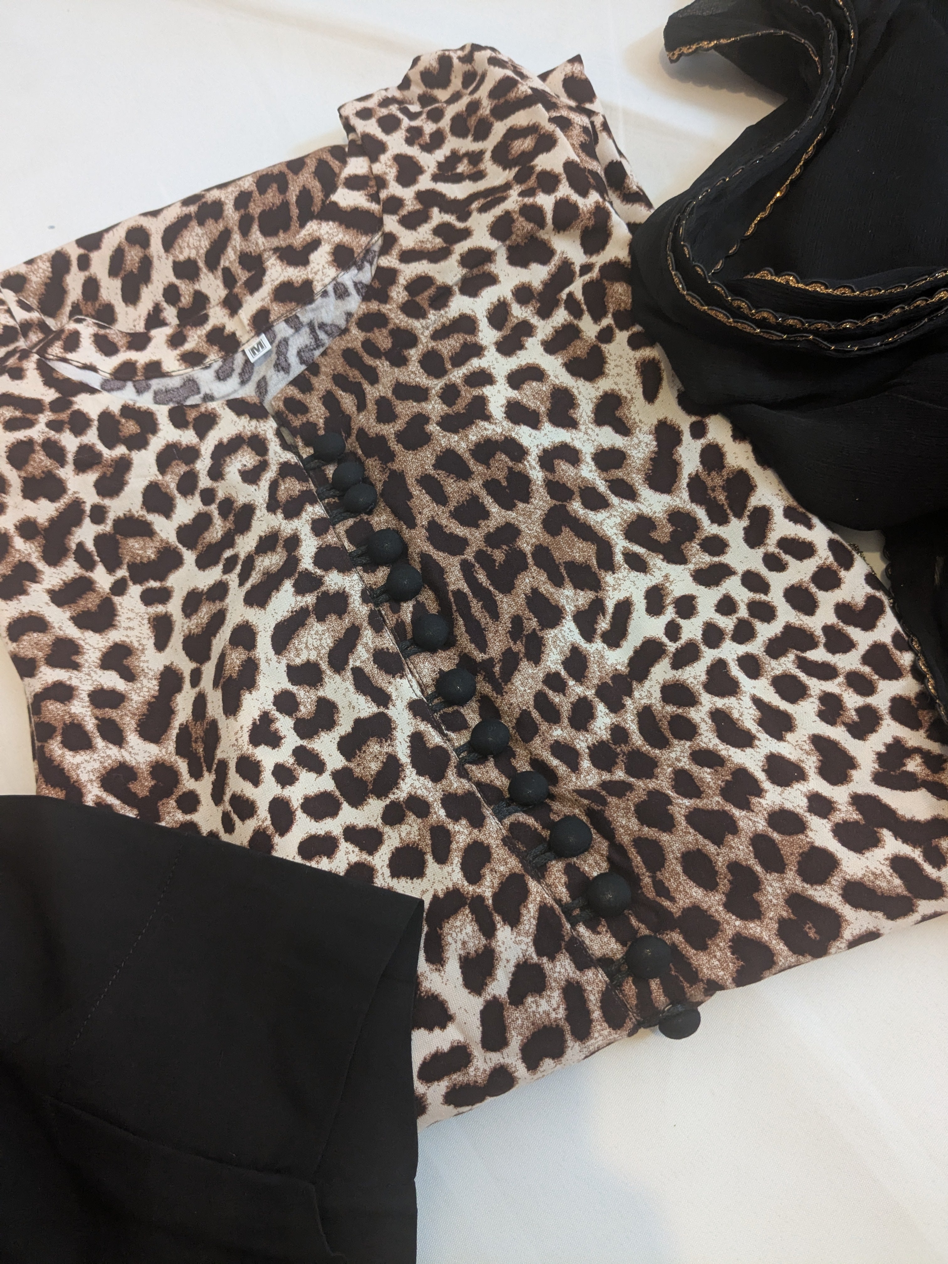 Leopard Print 3 Piece Linen Outfit (Brown)