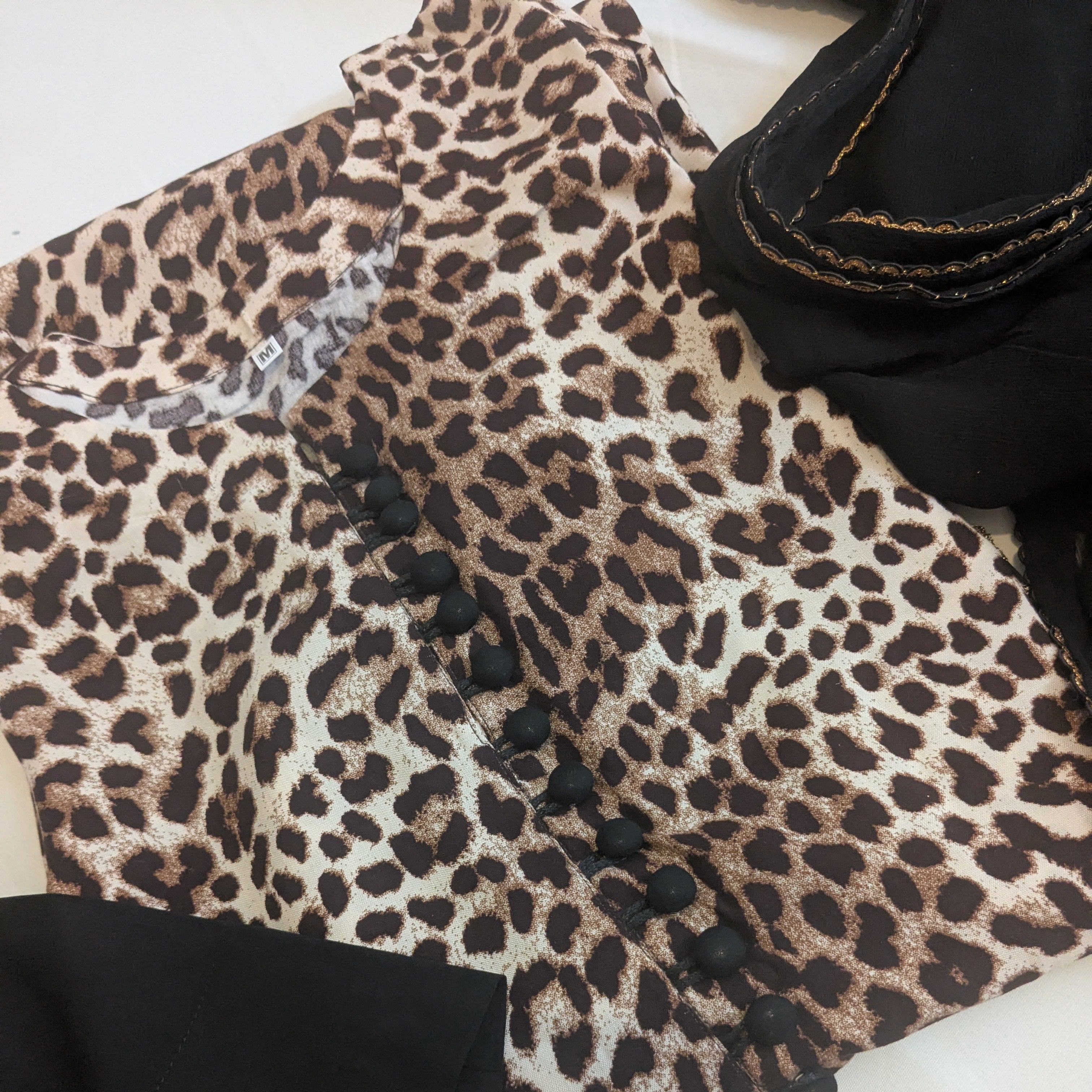 Leopard Print 3 Piece Linen Outfit (Brown)