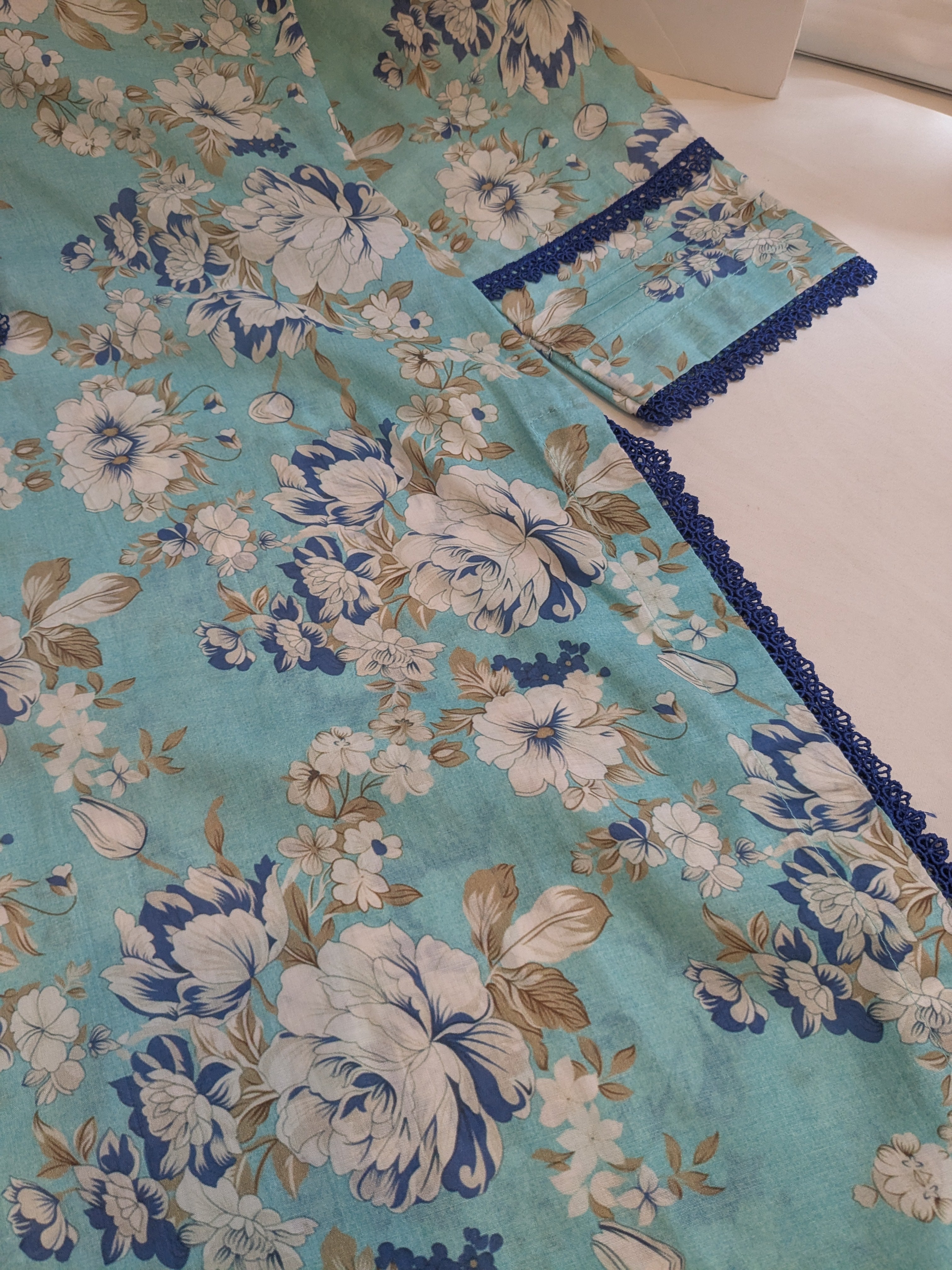 Ethnic Ferozi Floral 2 Piece Lawn Outfit