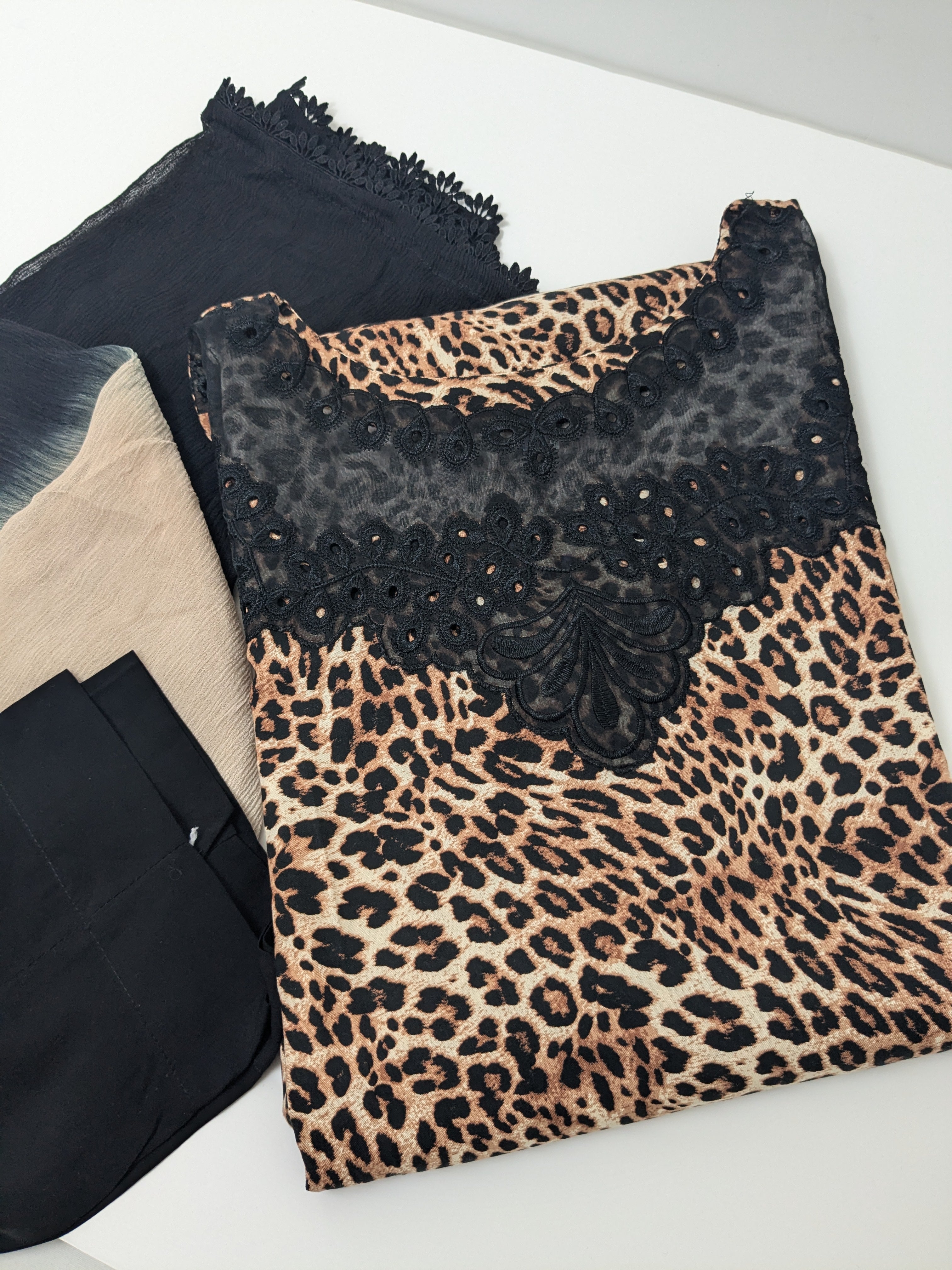 Leopard Print 3 Piece Linen Outfit