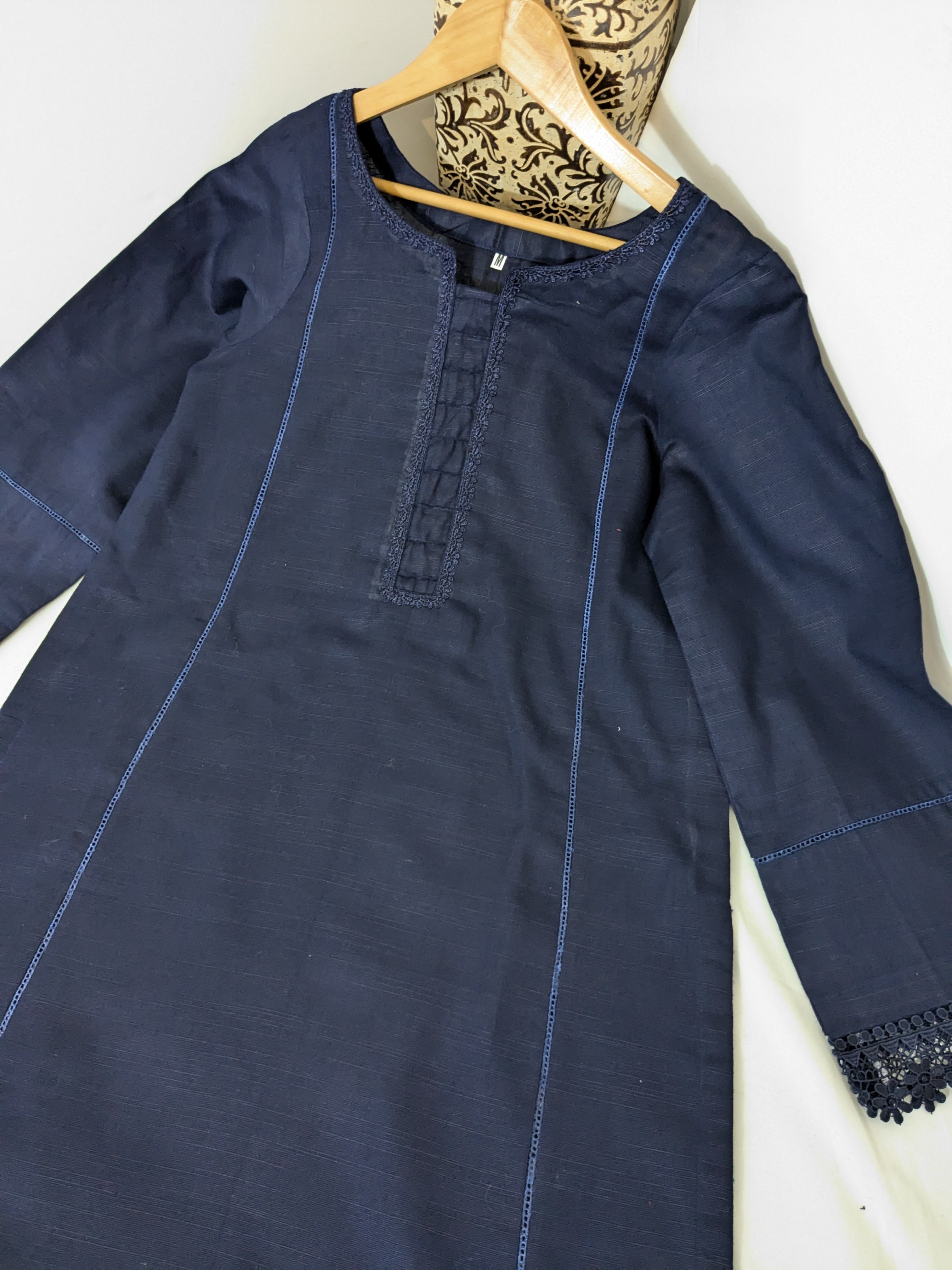 Navy 2 Piece Khaddar Outfit