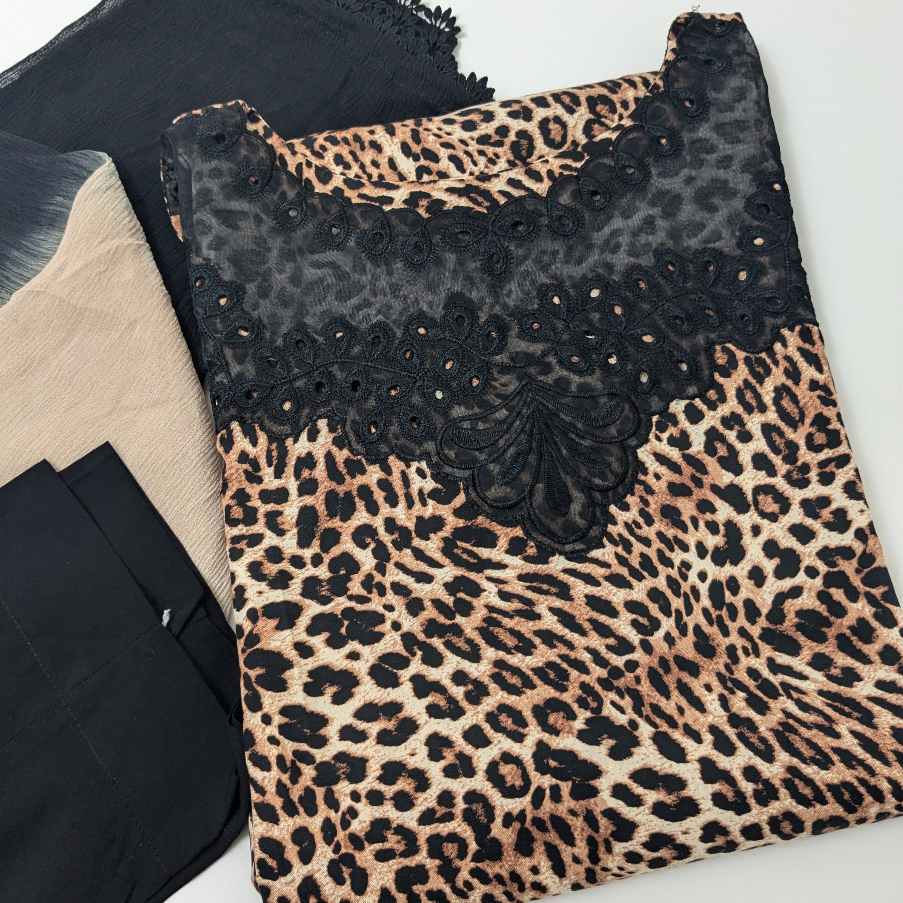 Leopard Print 3 Piece Linen Outfit