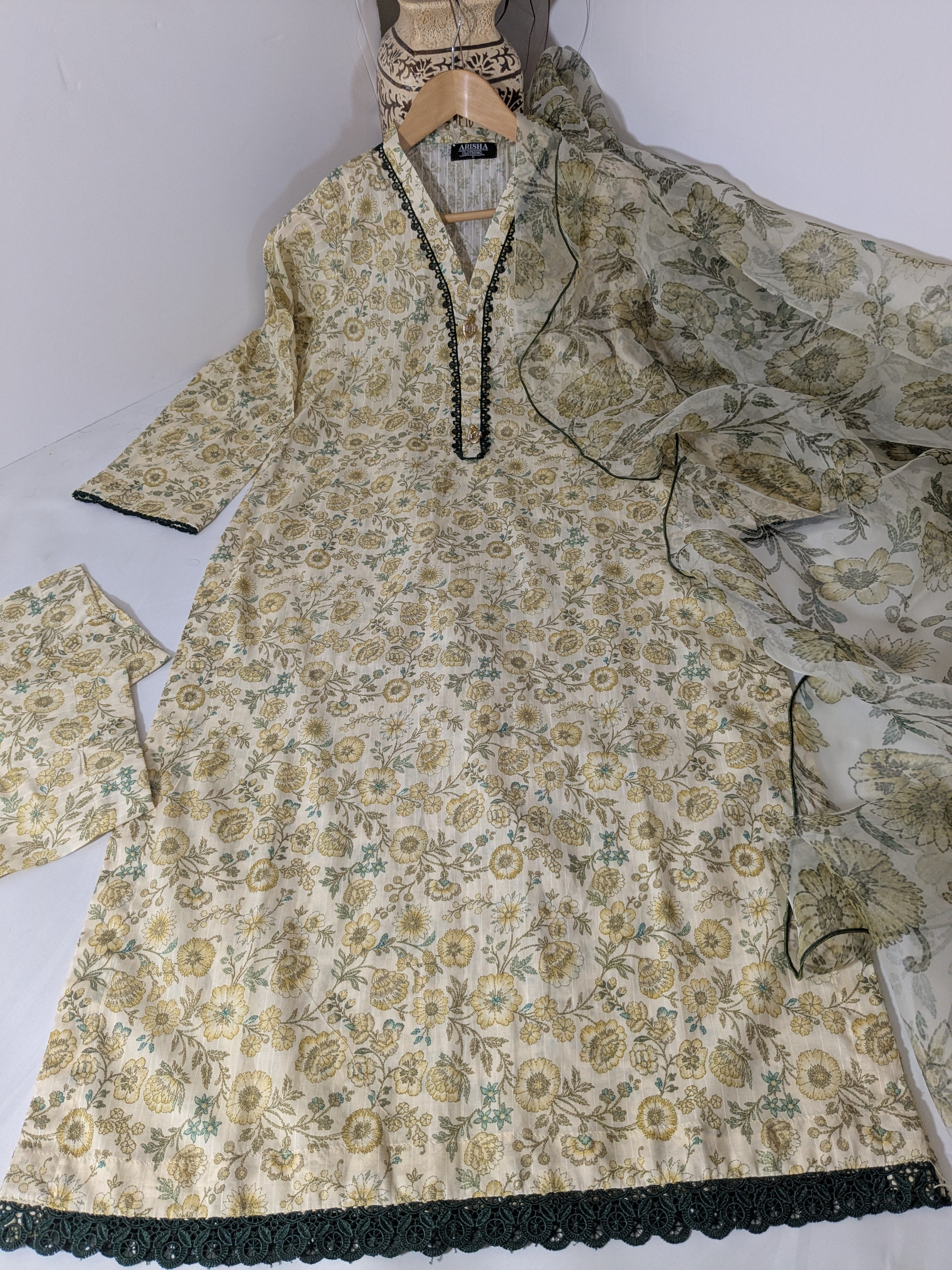 Ethnic Yellow 3 Piece Lawn Outfit