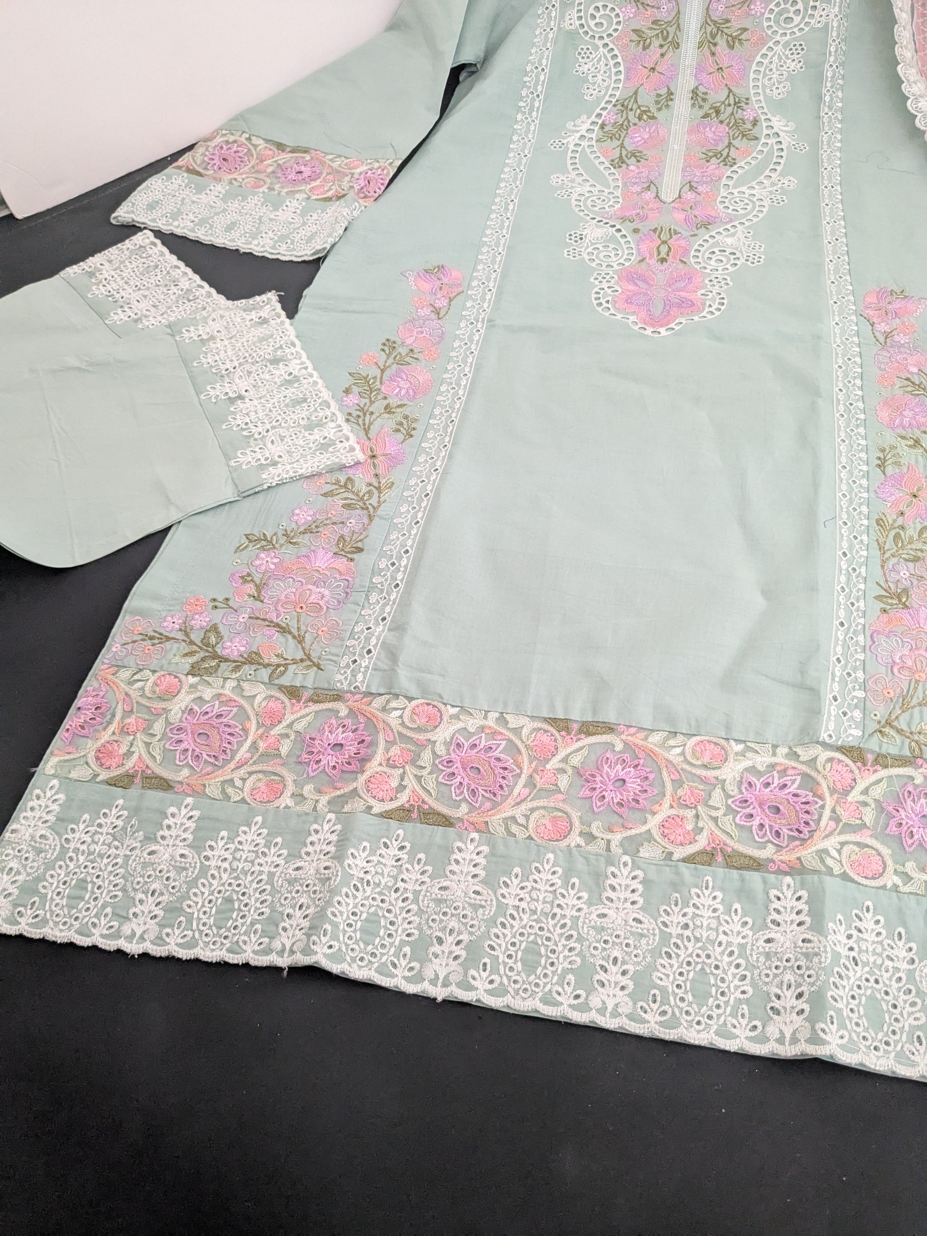 Karma Pastel Light Blue 3 Piece Lawn Outfit