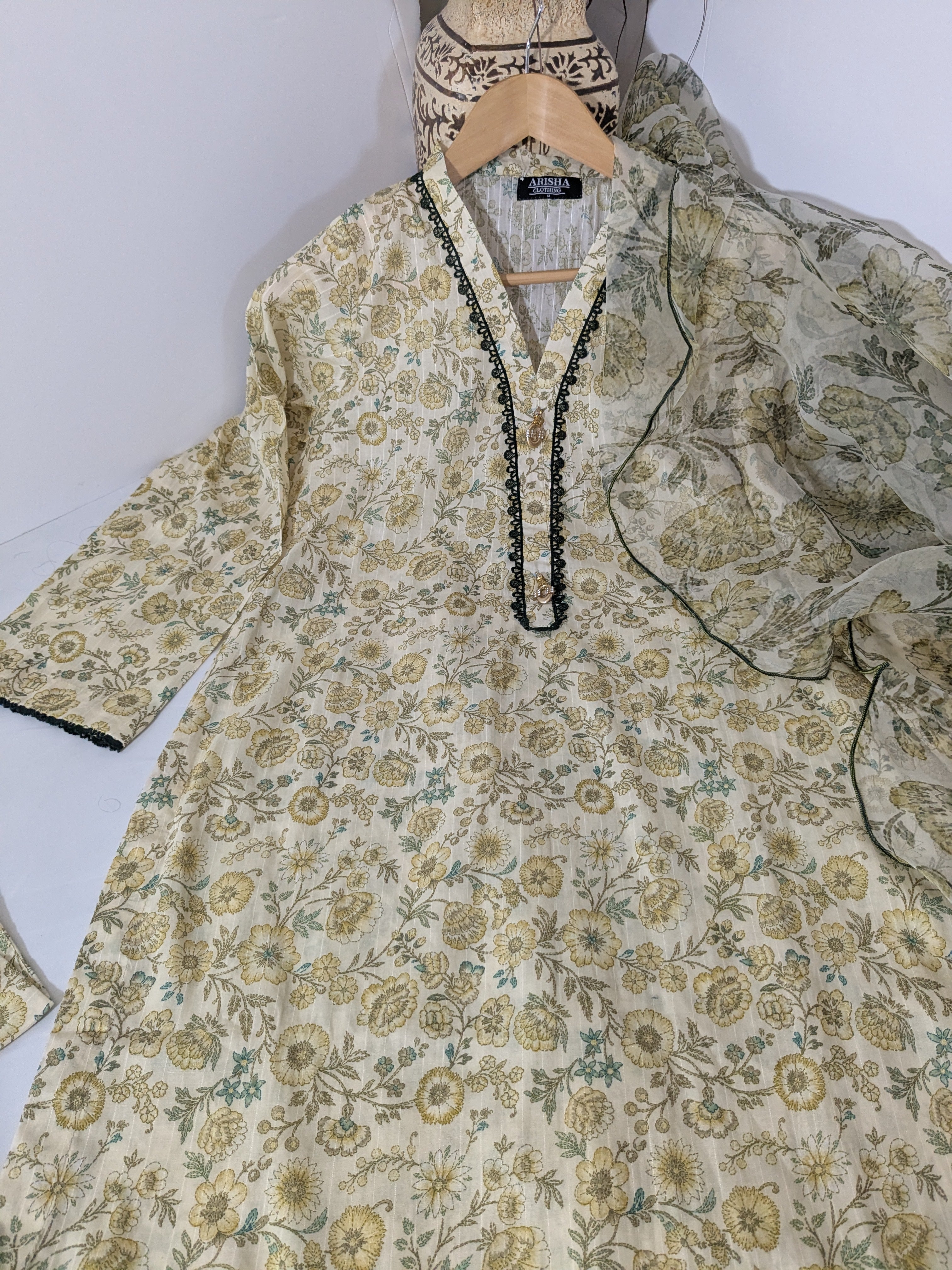 Ethnic Yellow 3 Piece Lawn Outfit