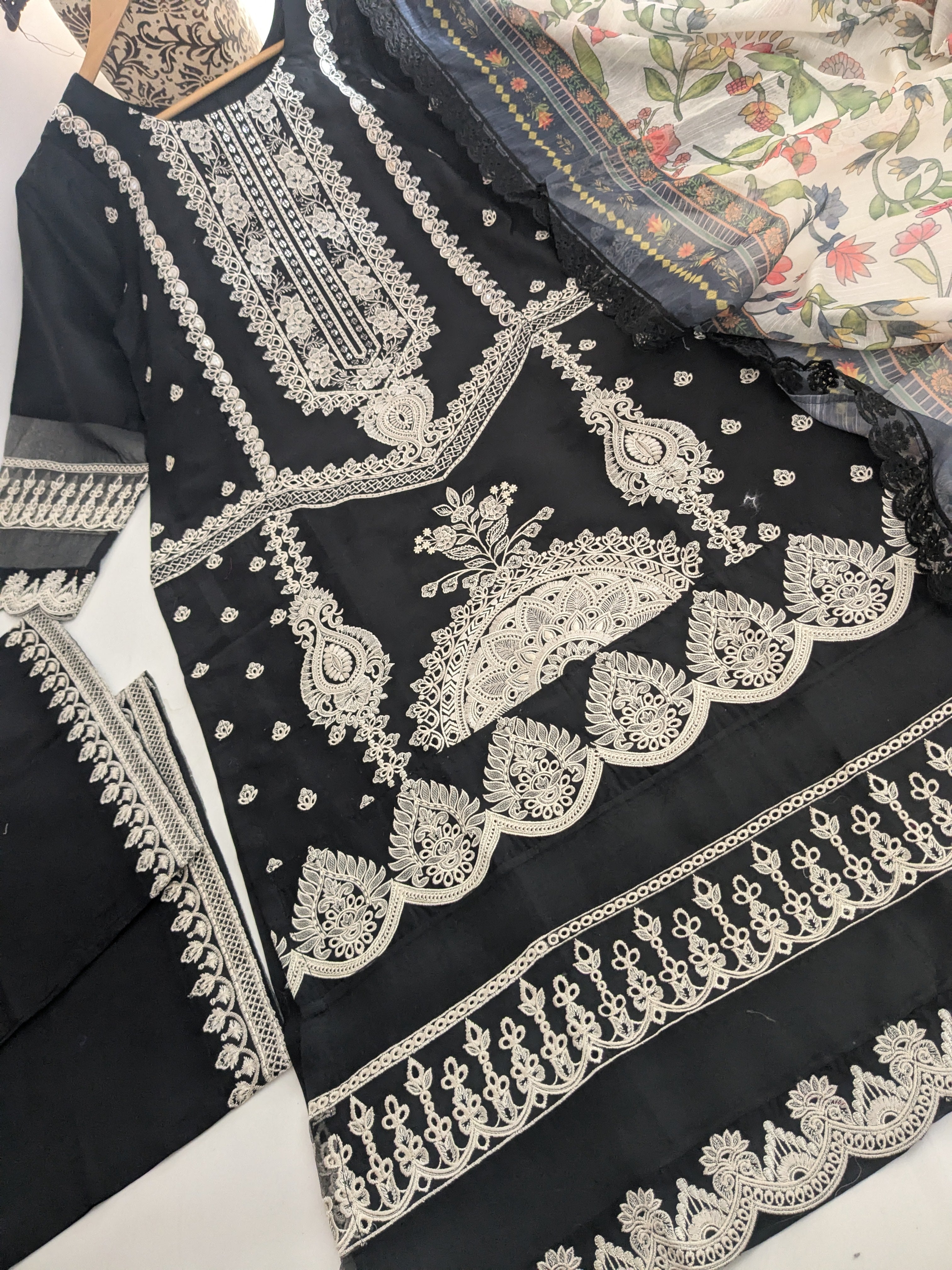 Karma Obsidian Black 3 Piece Lawn Outfit