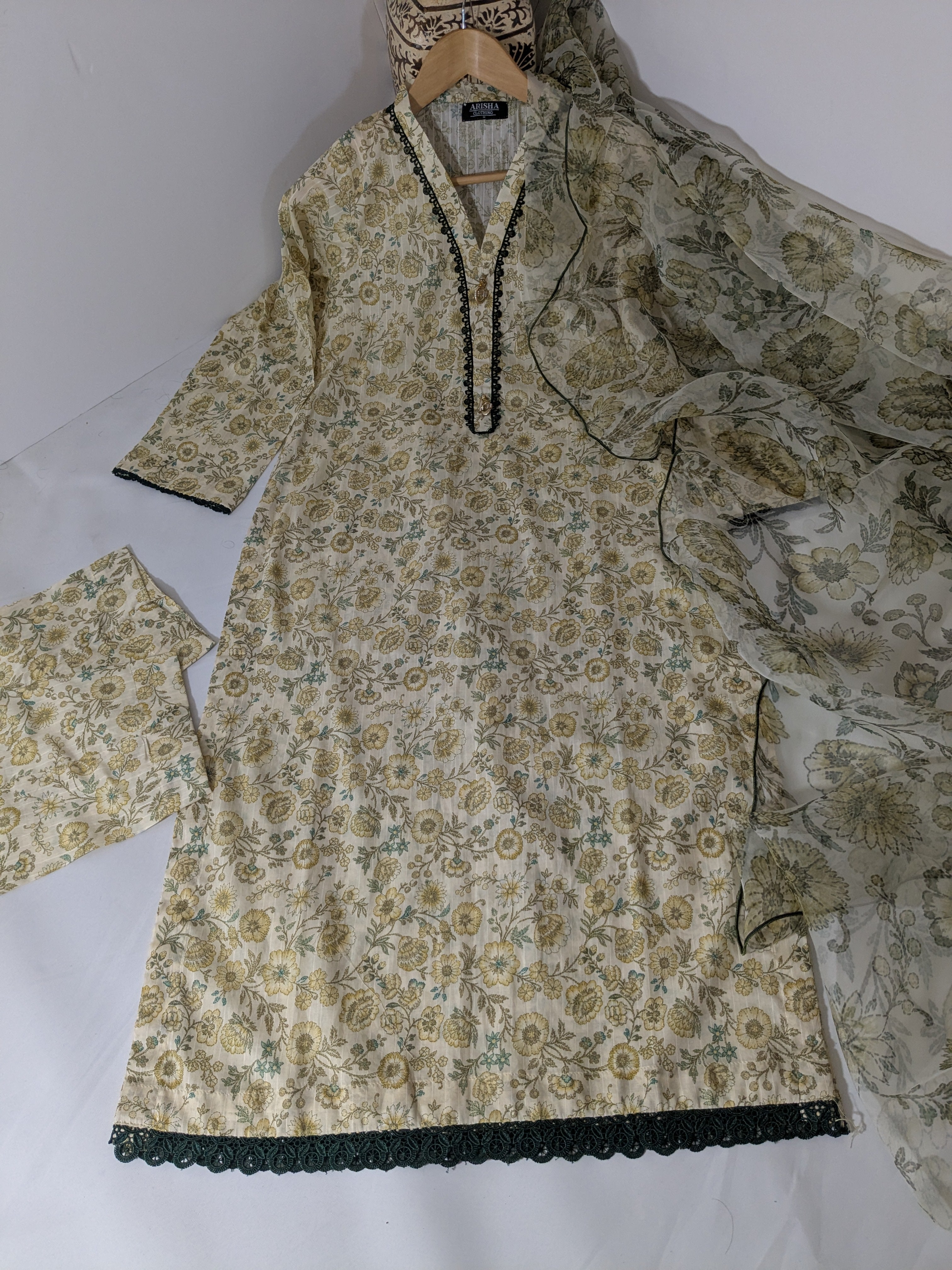 Ethnic Yellow 3 Piece Lawn Outfit